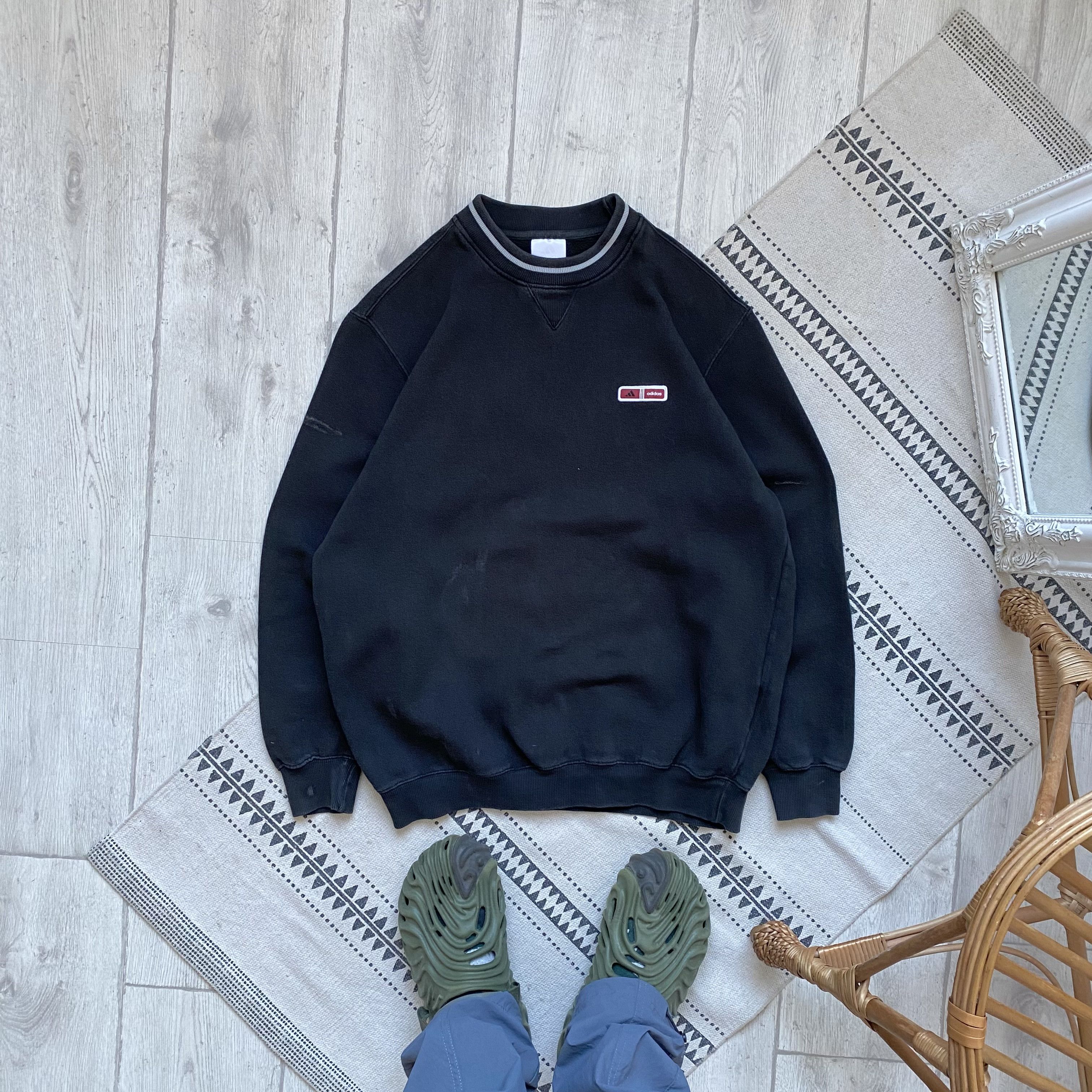 Adidas Vintage 90s Faded Adidas boxy sweatshirt Y2K mini logo Size US S / EU 44-46 / 1 - 1 Thumbnail