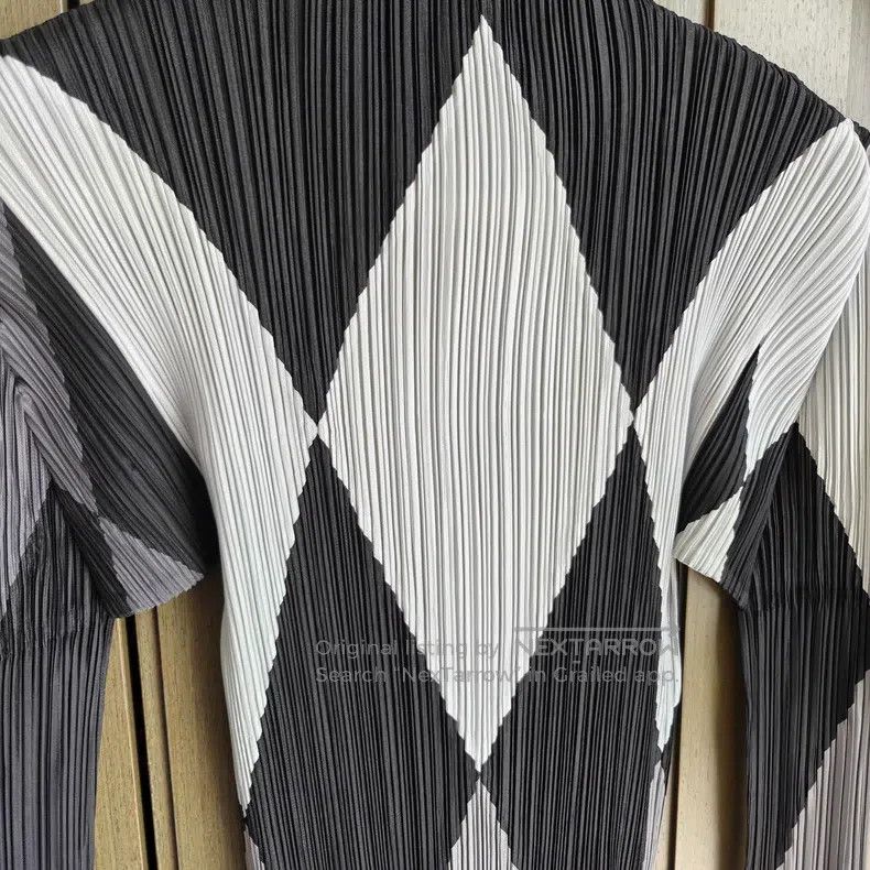 Issey Miyake Issey Miyake Black & White Houndstooth Color-Block Top Size XL / US 12-14 / IT 48-50 - 2 Thumbnail