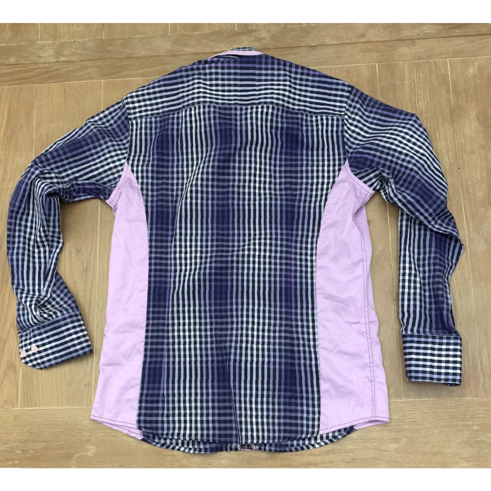Vintage VINTAGE Vassari Los Angeles Button-Down Shirt M Purple Plaid Paisley Long Sleeve Mens Size M Size US M / EU 48-50 / 2 - 6 Thumbnail