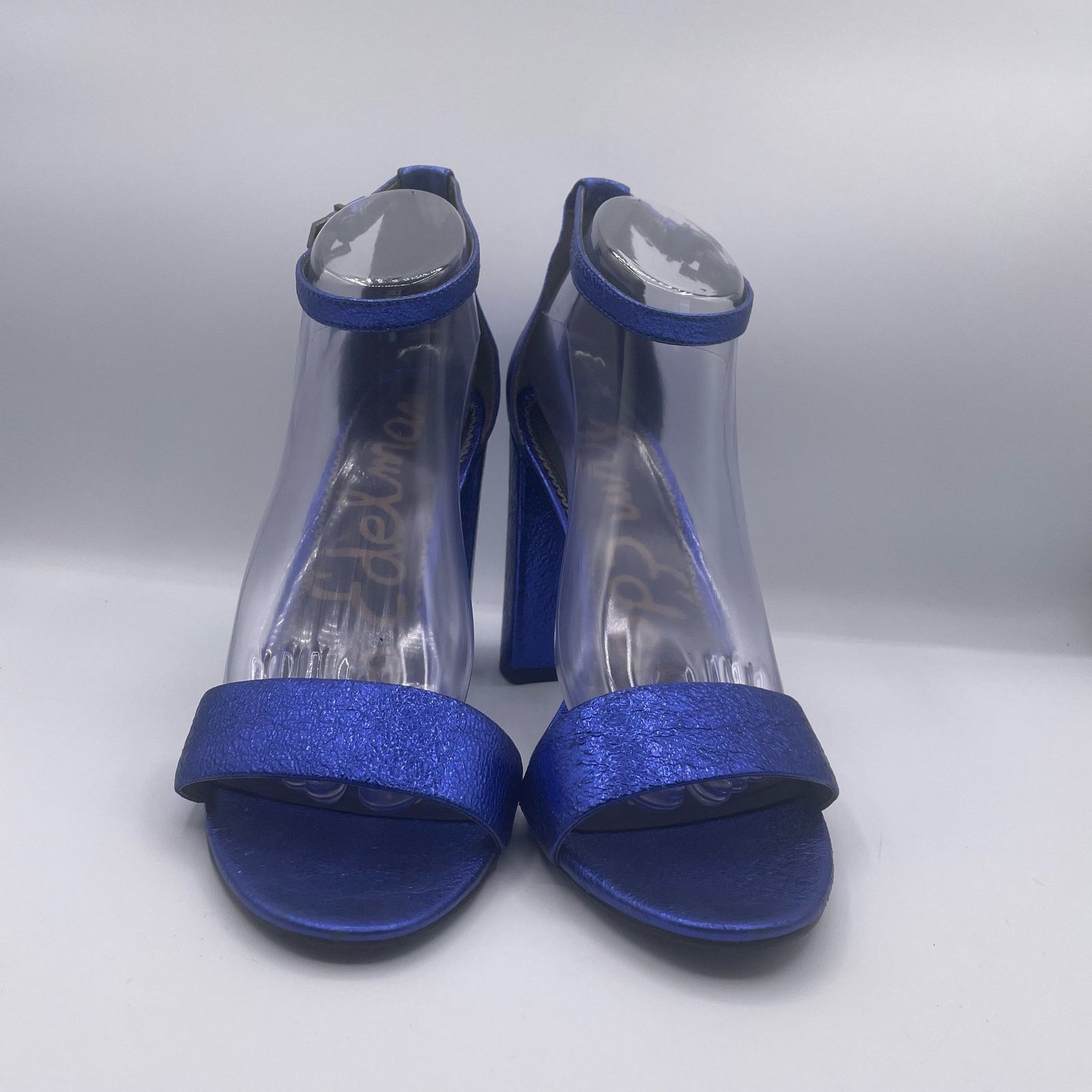 Sam Edelman Sam Edelman Yaro Metallic Blue Heels Pumps 10.5 Size US 10.5 / IT 40.5 - 3 Thumbnail