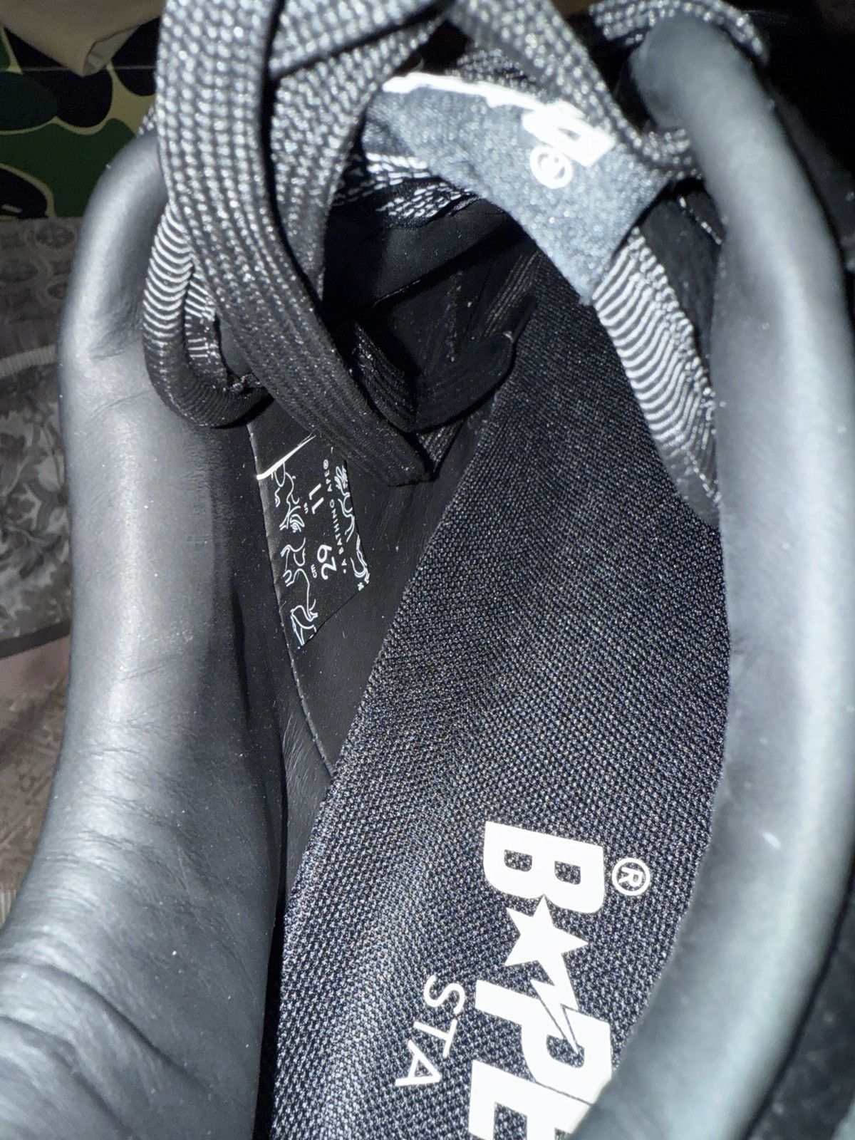 Bape Bapesta Triple Black Size US 11 / EU 44 - 8 Thumbnail
