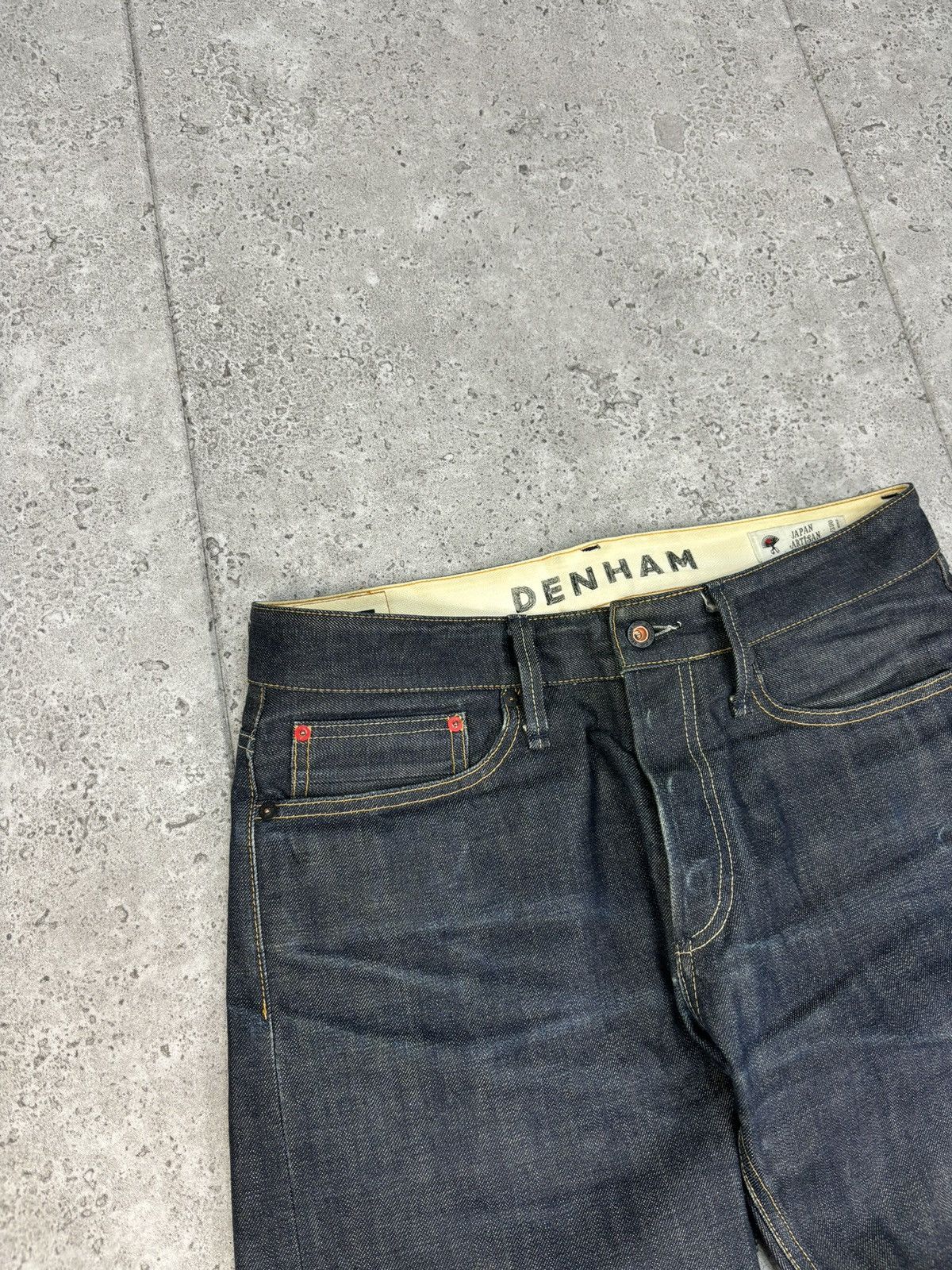 DENHAM × Japanese Brand × Vintage Japan Artist Denhm Flared Raw Denim Pants Selvedge Y2K 00s Size US 32 / EU 48 - 8 Thumbnail