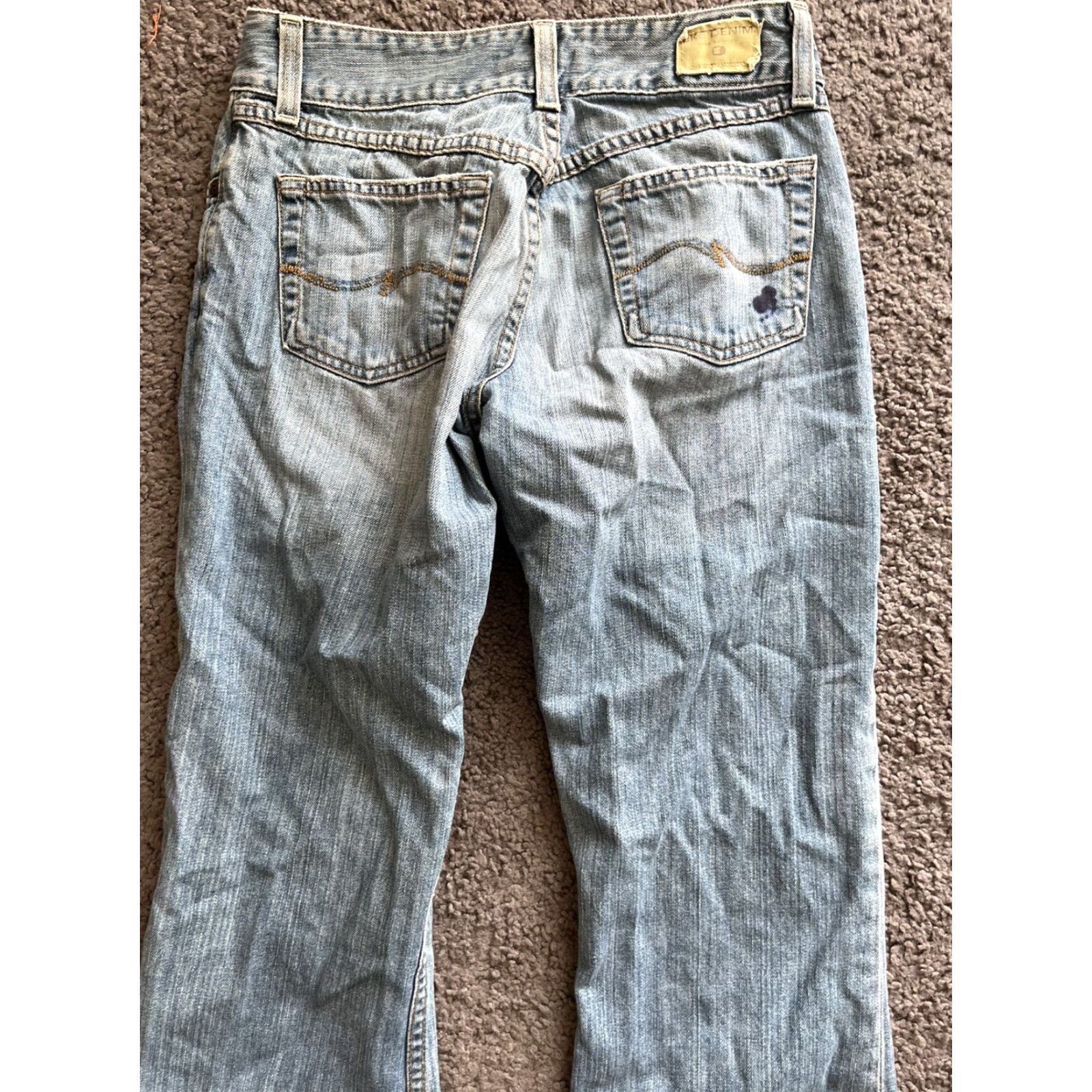BKE VINTAGE Buckle BKE Jeans Culture Bootcut Women 28R 28x31 Denim Blue 98%Cotton 2%Spandex Distressed Thick Stitch Pockets Size 28" / US 6 / IT 42 - 2 Thumbnail