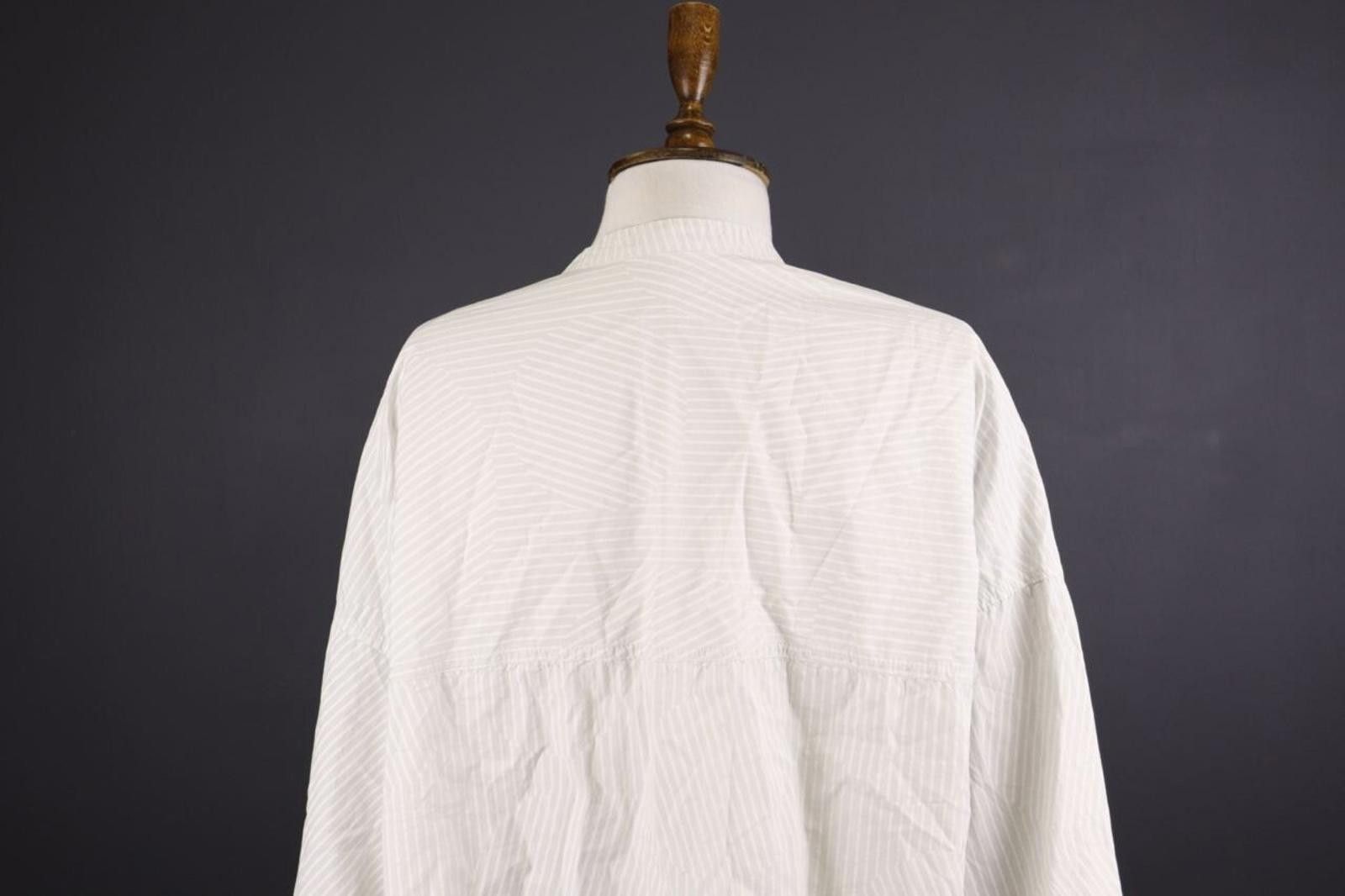 Oscar De La Renta Oska White Relaxed Stripe Tunic Shirt Dress Short Size 4 Size S / US 4 / IT 40 - 6 Thumbnail