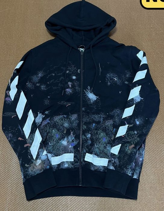 Off-White Zip Up Galaxy Hoodie