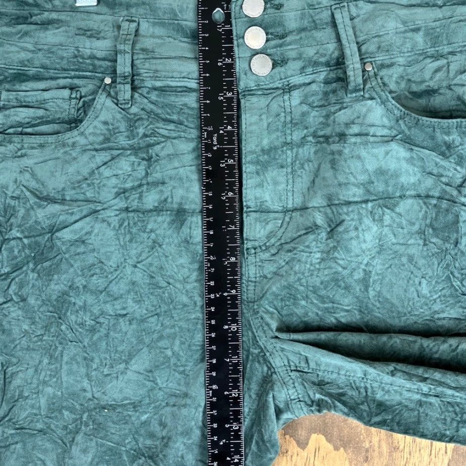 Ann Taylor Ann Taylor Womens Pants Green Velvet Curvy Fit High Rise Skinny Stretch 12 Size 24" / US 00 / IT 34 - 7 Thumbnail