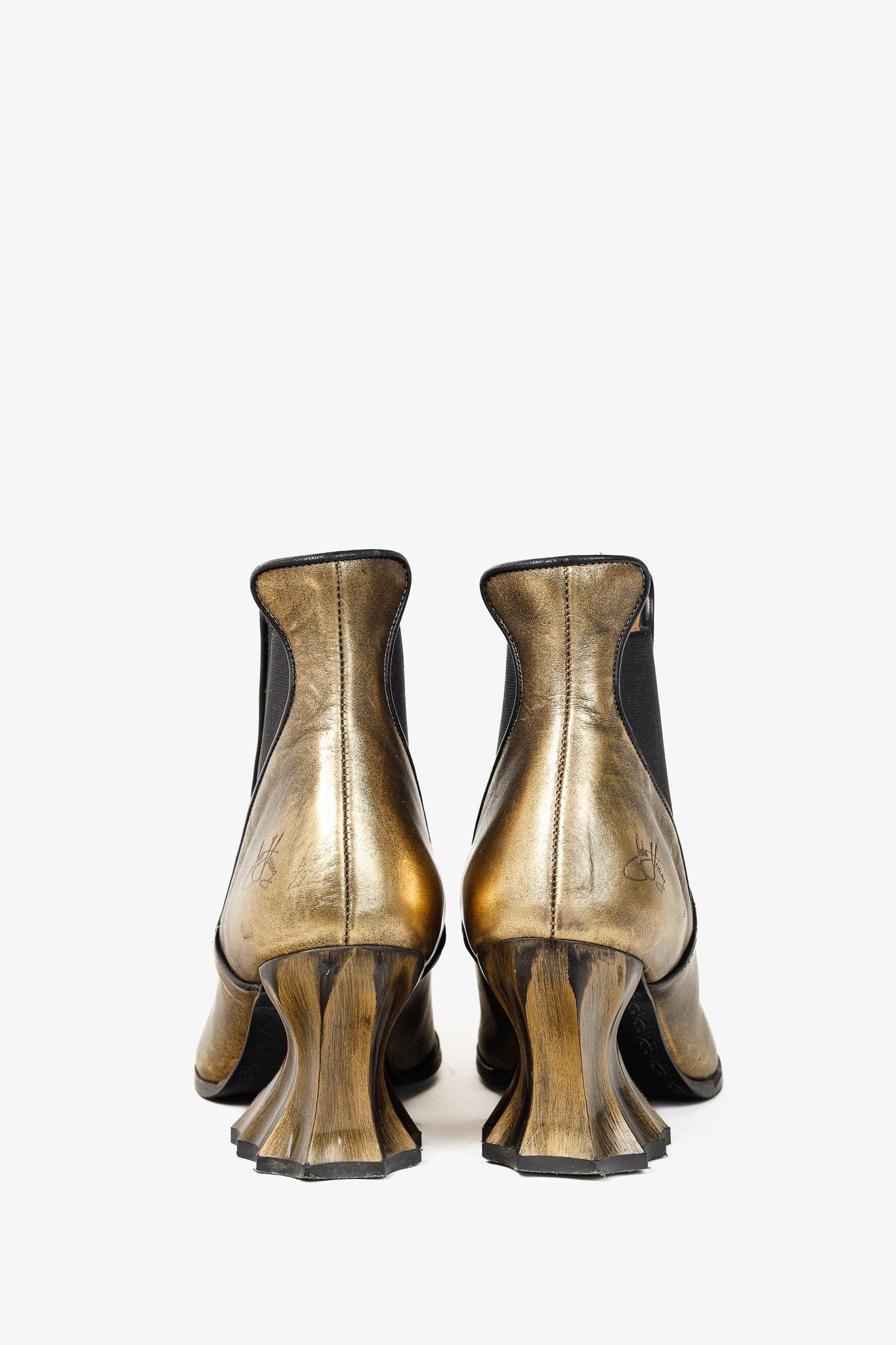 John Fluevog John Fluevog Ara Gold Vintage-Inspired Chelsea Boots Size US 7 / IT 37 - 3 Thumbnail