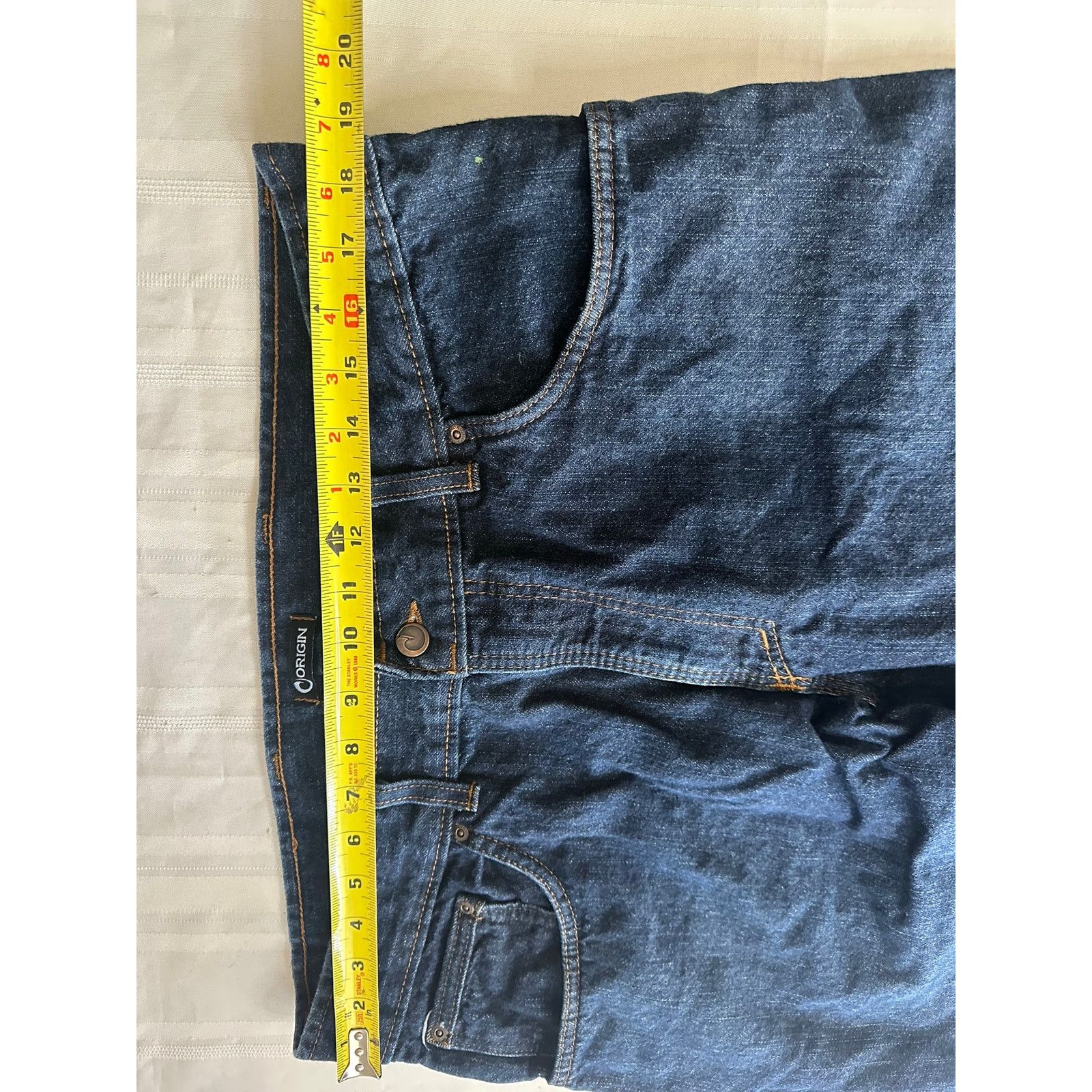 Original Chuck ORIGIN USA Men’s Dark Indigo Jeans Standard Straight Leg Fit Size US 36 / EU 52 - 9 Thumbnail
