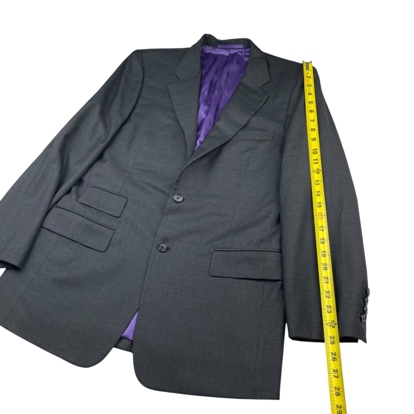 Other Dormeuil Men's 100% Wool Surgeon's Cuffs Suit Charcoal Gray Size 38S - 9 Thumbnail