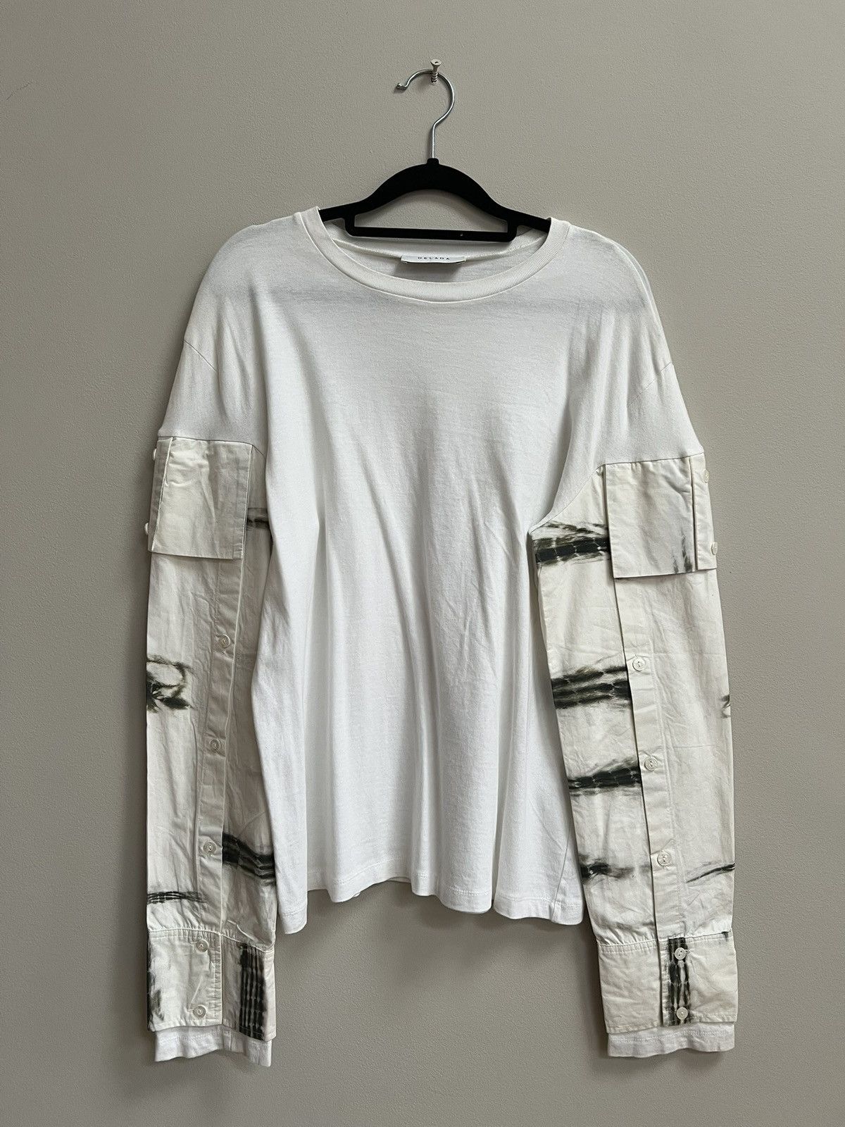 DELADA Delada men’s white long sleeve tshirt with tie die detail Size US M / EU 48-50 / 2 - 1 Thumbnail