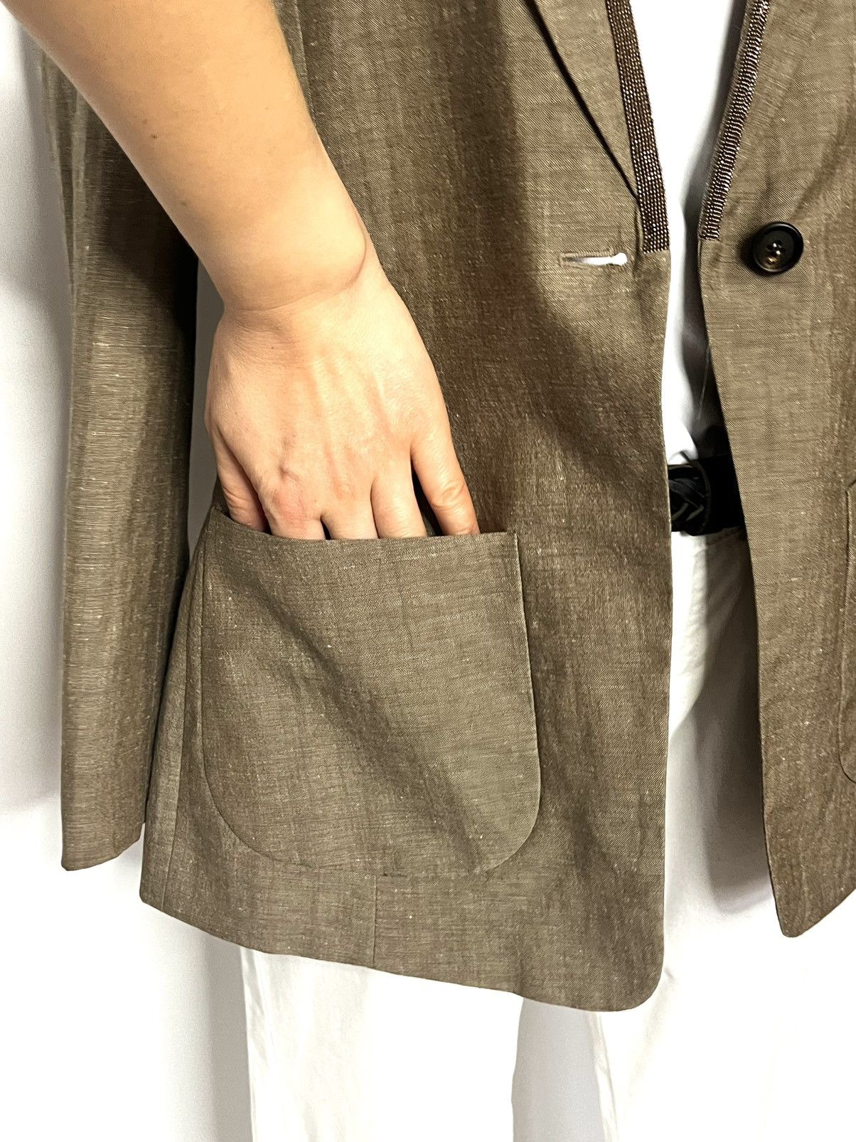 Brunello Cucinelli Italian premium brand jacket made of virgin wool and linen Size M / US 6-8 / IT 42-44 - 11 Thumbnail