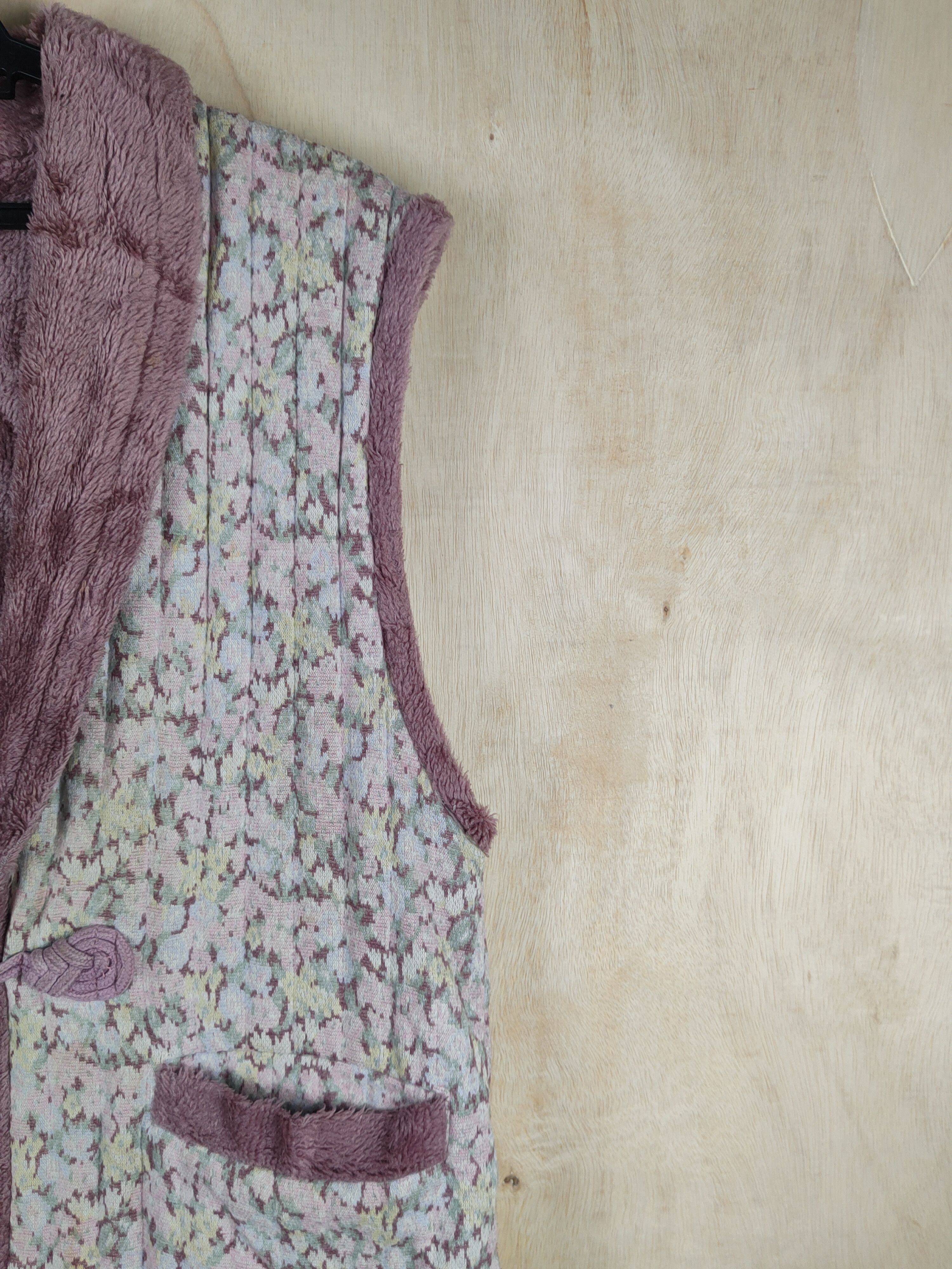 Japanese Brand Japan vintage Pink Flowers Vests #S2448 Size L / US 10 / IT 46 - 6 Thumbnail