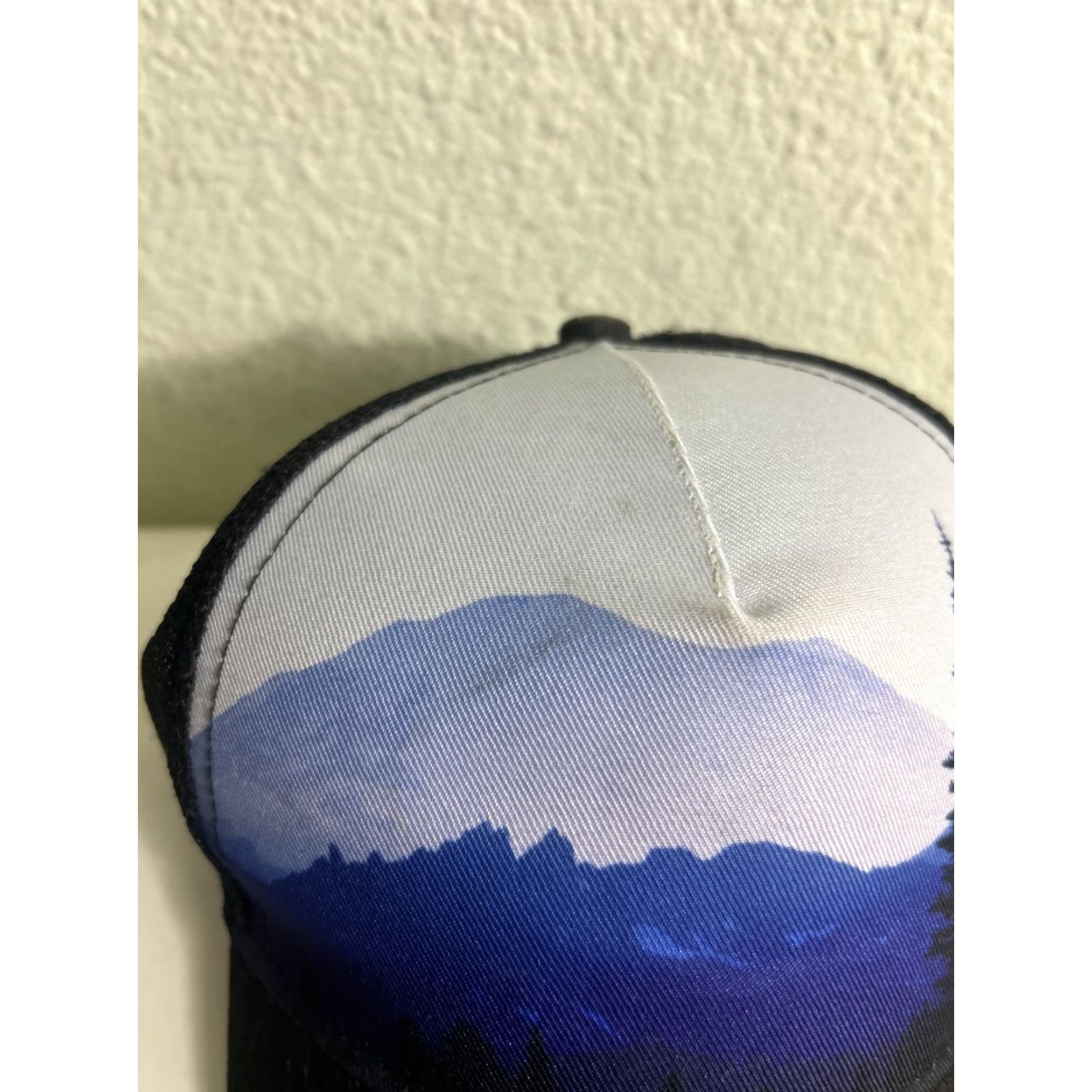 Vintage REI Trucker Hat Black Blue Mountain Forest Skyline Men One Size Size ONE SIZE - 5 Thumbnail