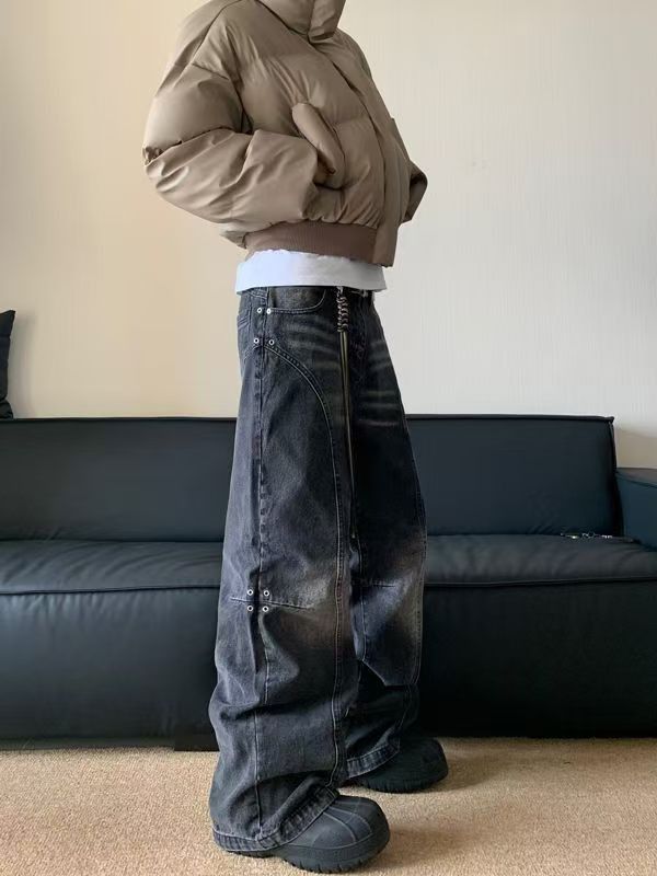 Japanese Brand × Jean American street retro washed stitching jeans y2k Size US 32 / EU 48 - 4 Thumbnail