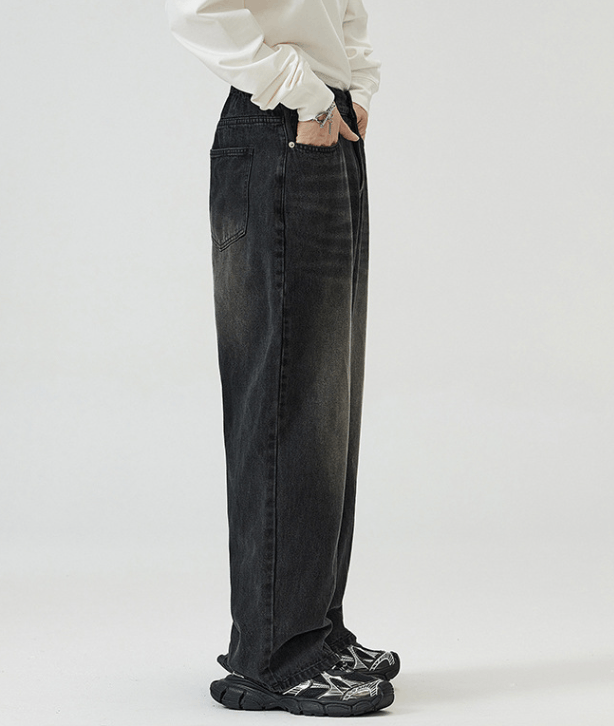 Japanese Brand × Jean Distressed loose wide-leg washed baggy jeans Size US 32 / EU 48 - 4 Thumbnail