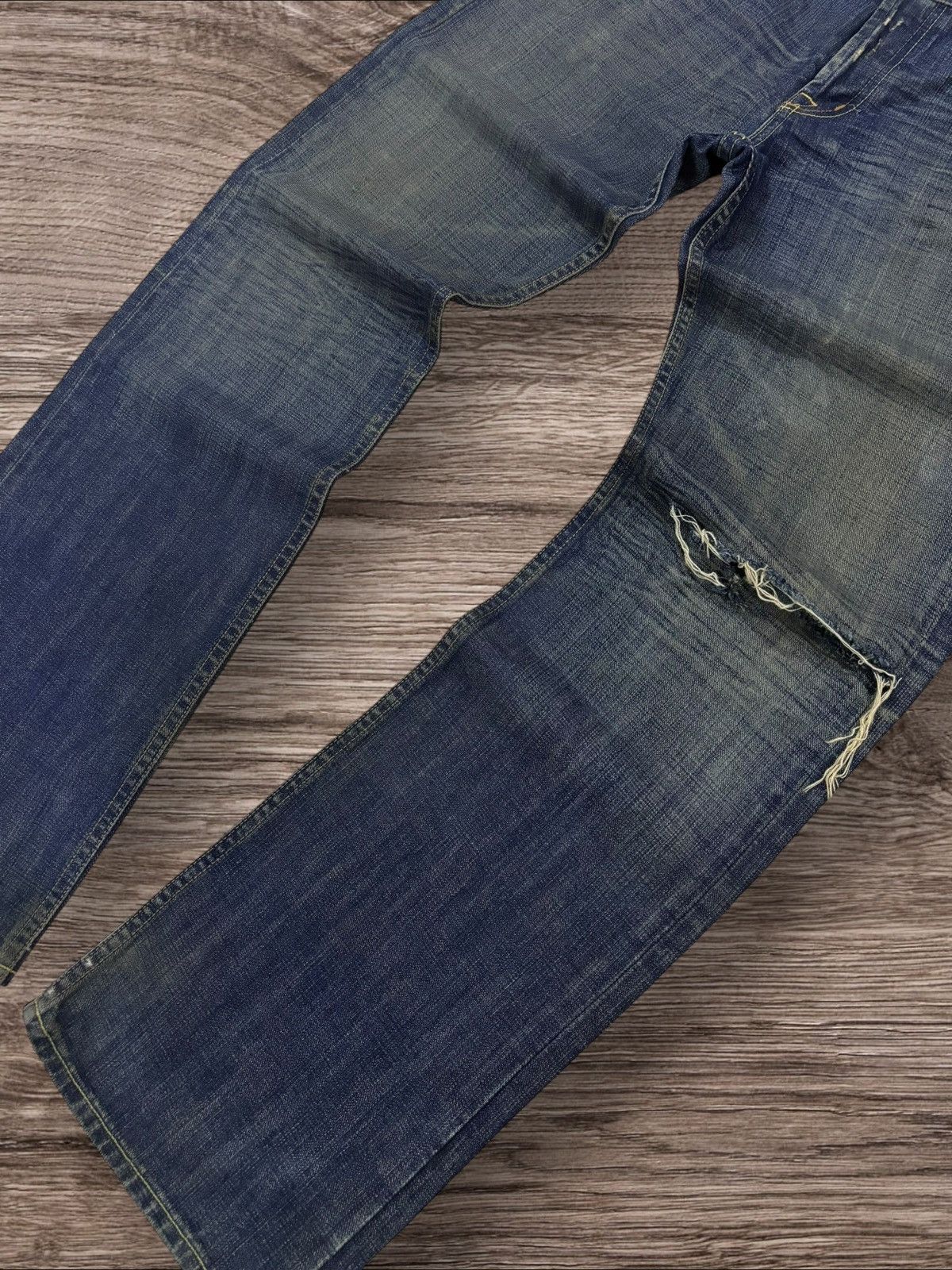 Jun Takahashi Kunna Kunna Japan Grunge Cross Shade Distress Jeans Size US 32 / EU 48 - 4 Thumbnail
