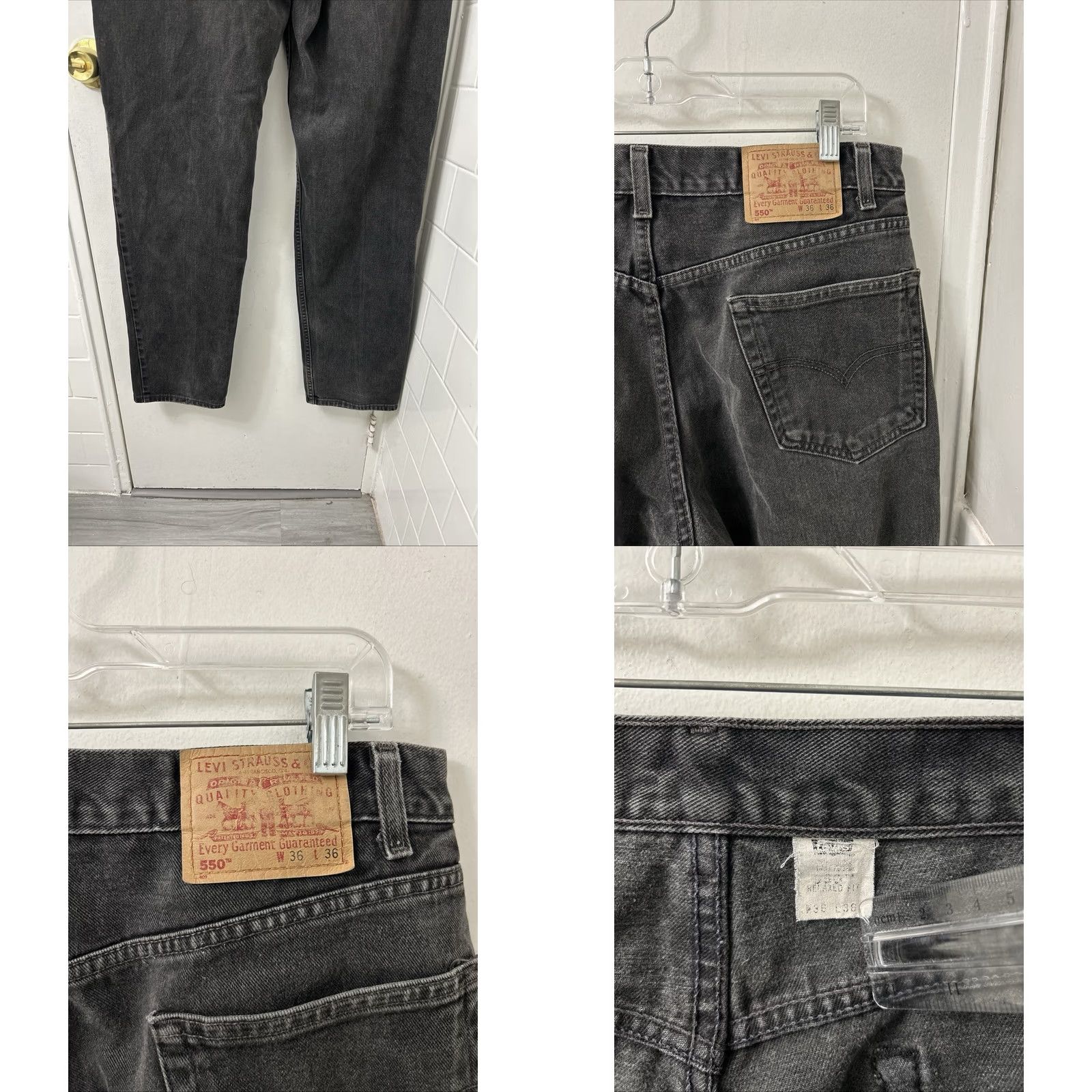 Levi's VINTAGE Levi's 550 Jeans Mens 34x34 Black Relaxed Fit Tapered Leg Denim 5-Pocket 34x34 Mens Size US 34 / EU 50 - 8 Thumbnail