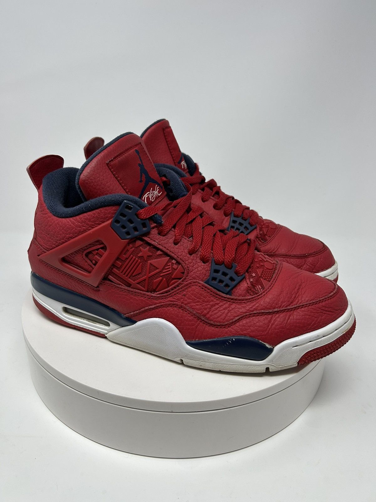 image of Jordan Nike Retro 4 Jordan Fiba 10 Shoes in Red, Men's
