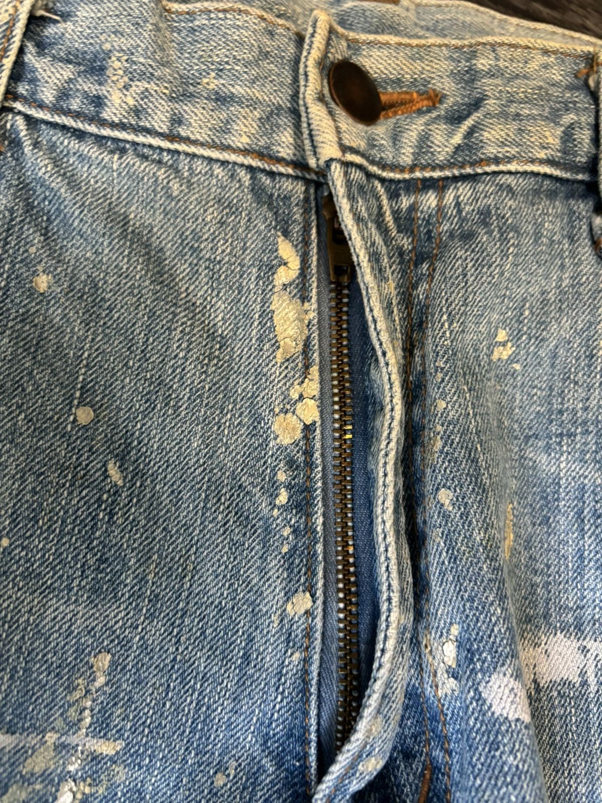 Yoshiyuki Konishi Gold Painted Denim Size US 32 / EU 48 - 6 Thumbnail