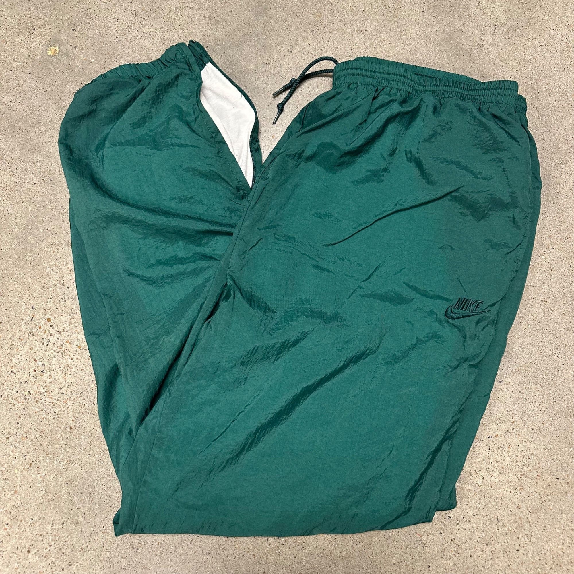 Nike × Vintage Vintage 90s Nike for Champs Sports Green Nylon Track Pants Size US 34 / EU 50 - 1 Thumbnail