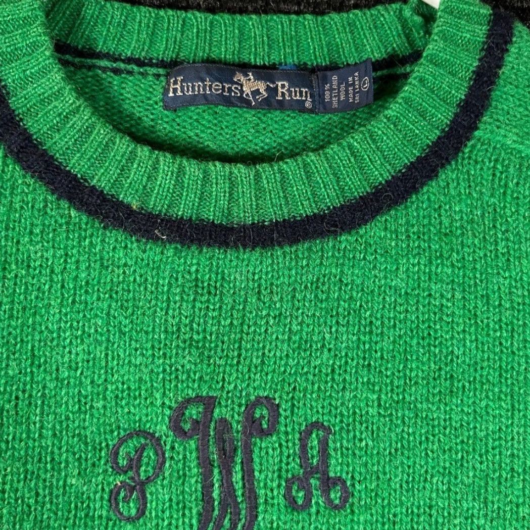 Vintage VINTAGE Hunters Run Green Pullover Crewneck Sweater Women M Monogrammed Golf Theme Size M / US 6-8 / IT 42-44 - 2 Thumbnail