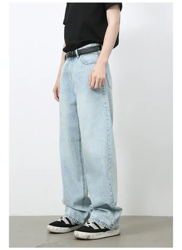 VIBE Japanese retro light blue straight loose versatile jeans Size US 32 / EU 48 - 5 Thumbnail