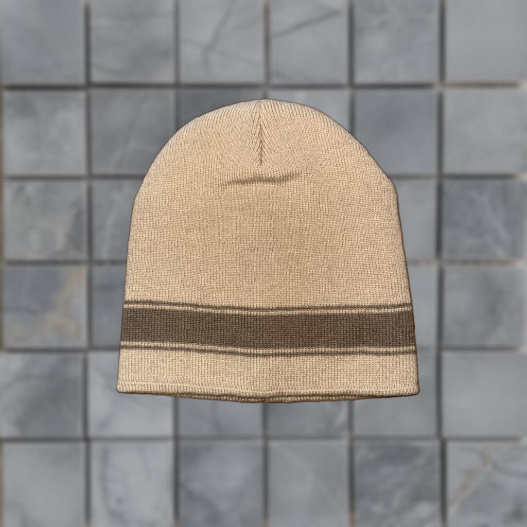 Vintage VINTAGE Y2K Style Beanie Tan Brown Men One Size Beanie"] Size ONE SIZE - 1 Preview