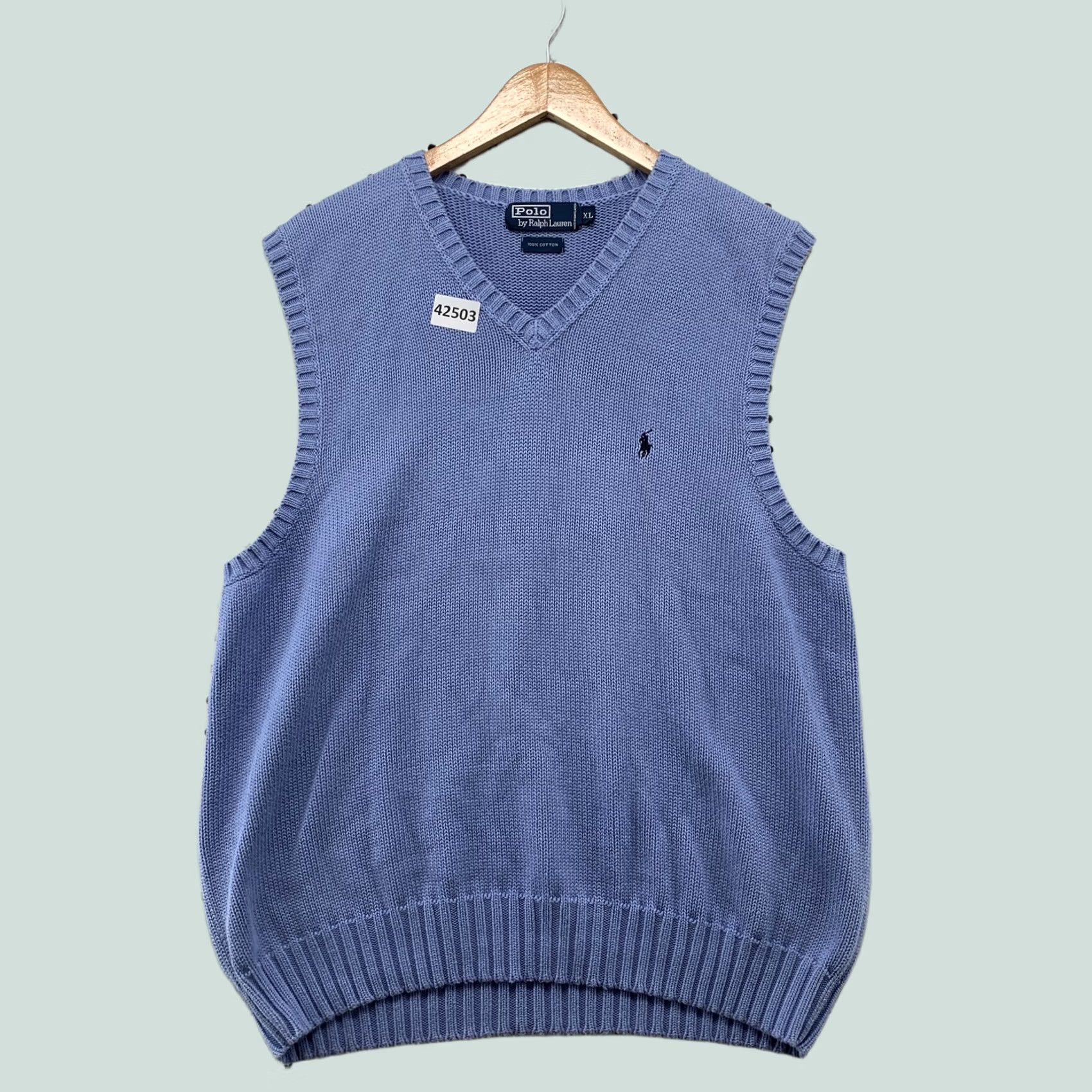 Polo Ralph Lauren Polo by Ralph Lauren Vest Sweater XL Blue Sleeveless V Neck Mens Size US L / EU 52-54 / 3 - 1 Thumbnail