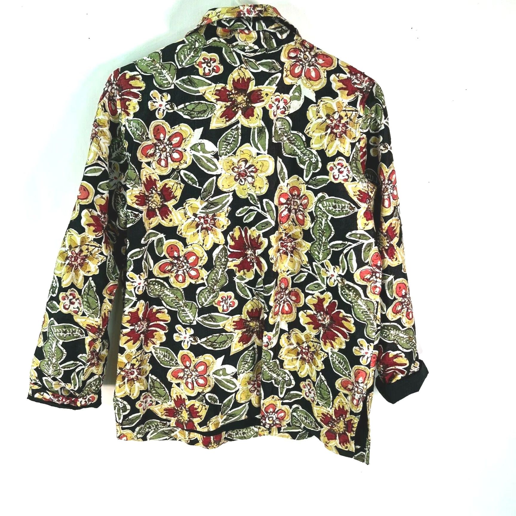 Laura Ashley Laura Ashley Shirt Jacket Woman Multicolor Floral 3/4 Sleeve Button Up Silk Rayon Collared M Size M / US 6-8 / IT 42-44 - 2 Thumbnail