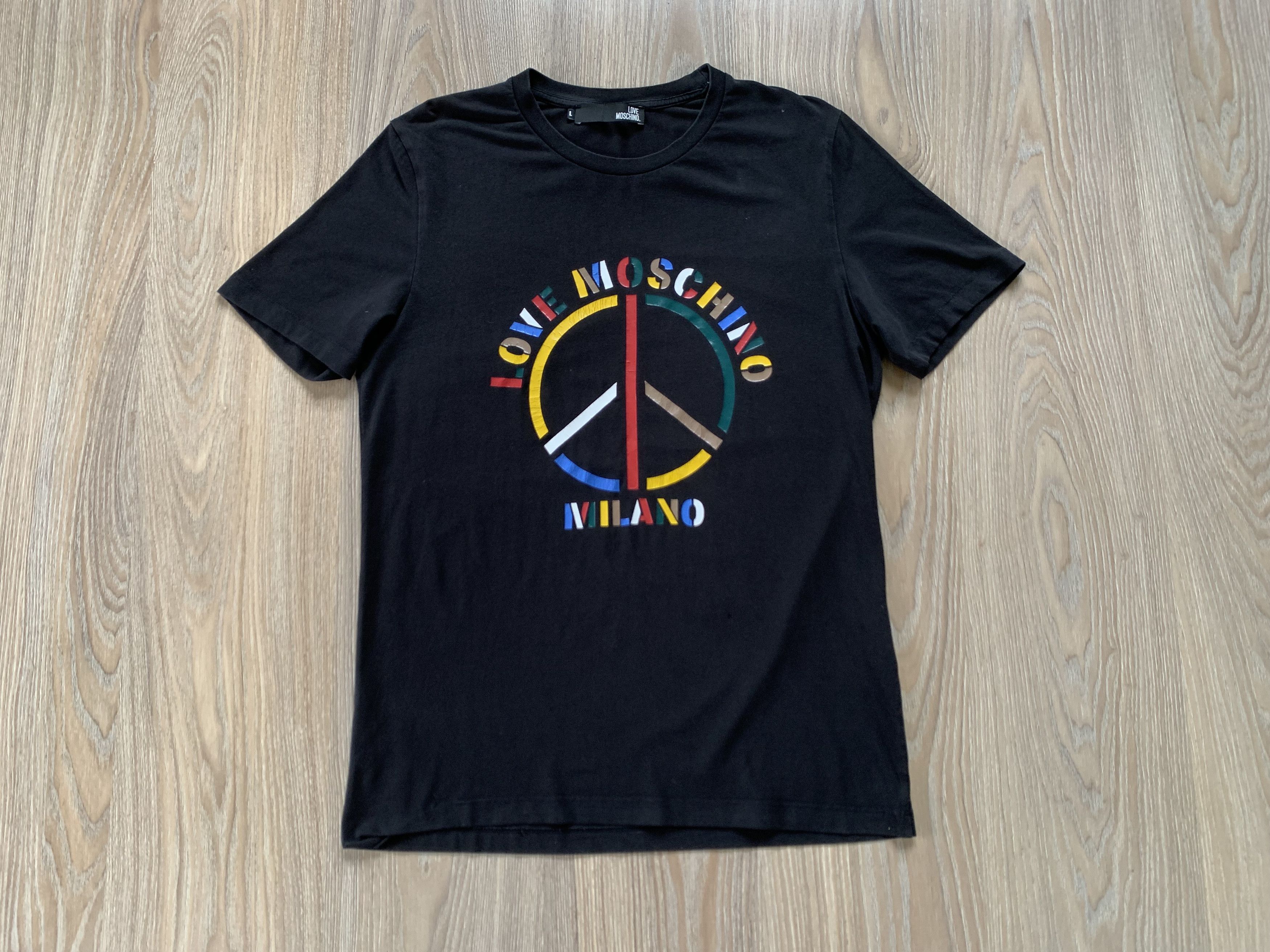 Moschino Vintage Love Moschino Black Cotton Printed T-Shirt Size US L / EU 52-54 / 3 - 2 Thumbnail