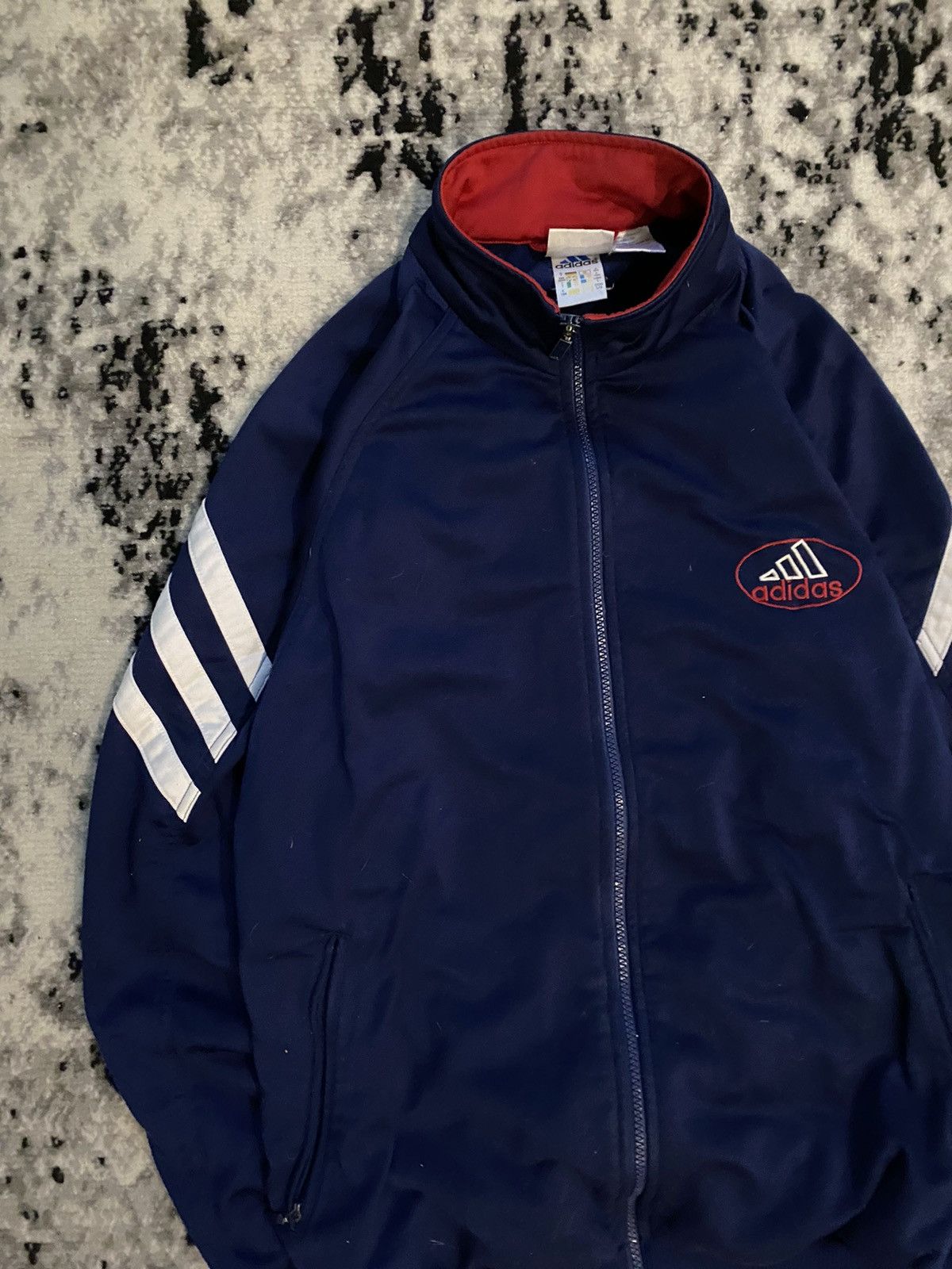 Adidas × Vintage Vintage Adidas Zip Hoodie Big Logo Rare L Size Size US L / EU 52-54 / 3 - 6 Thumbnail