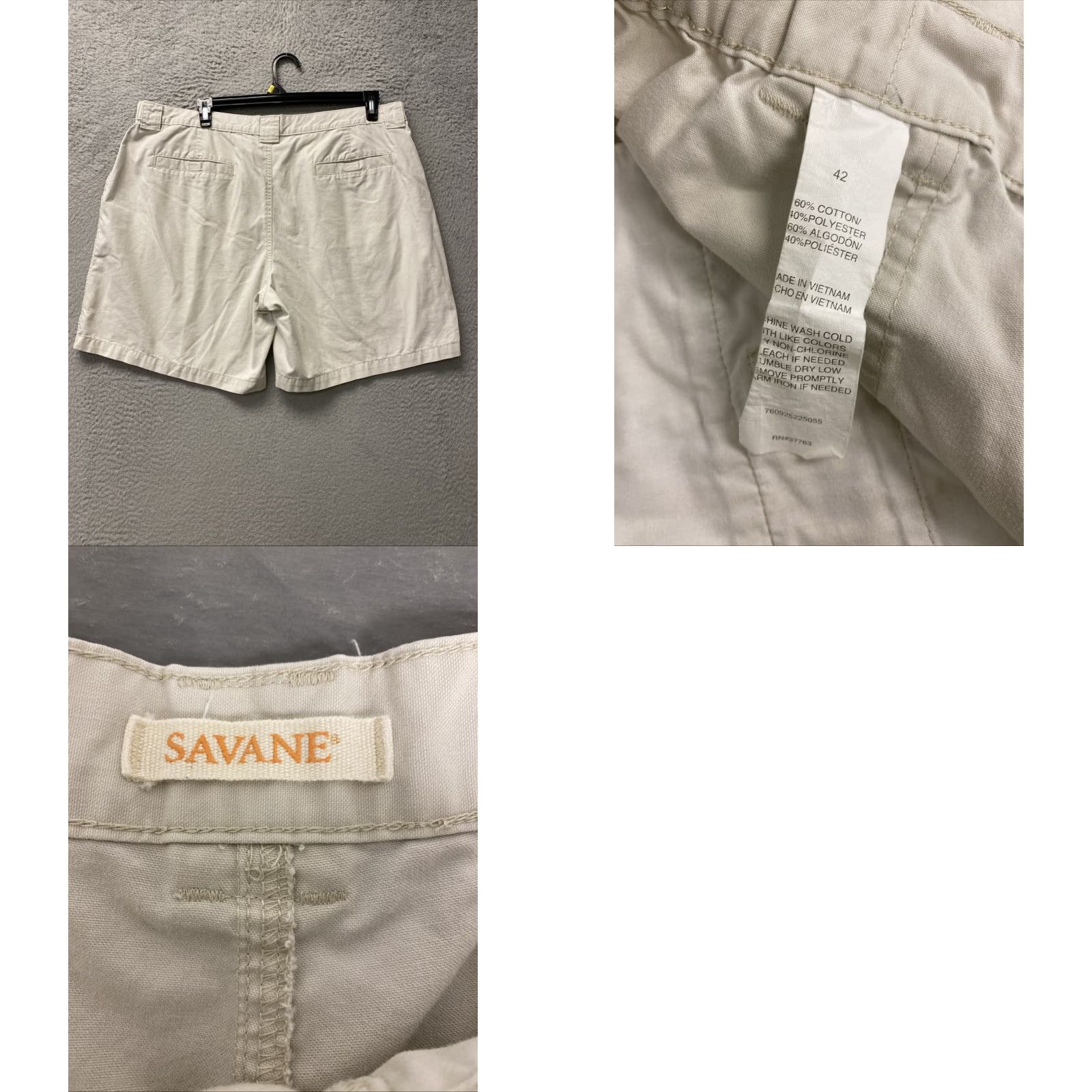Savane VINTAGE Savane Cargo Hiking Shorts Men 42x10 Beige Cotton Outdoor Casual Summer Size US 42 / EU 58 - 8 Thumbnail