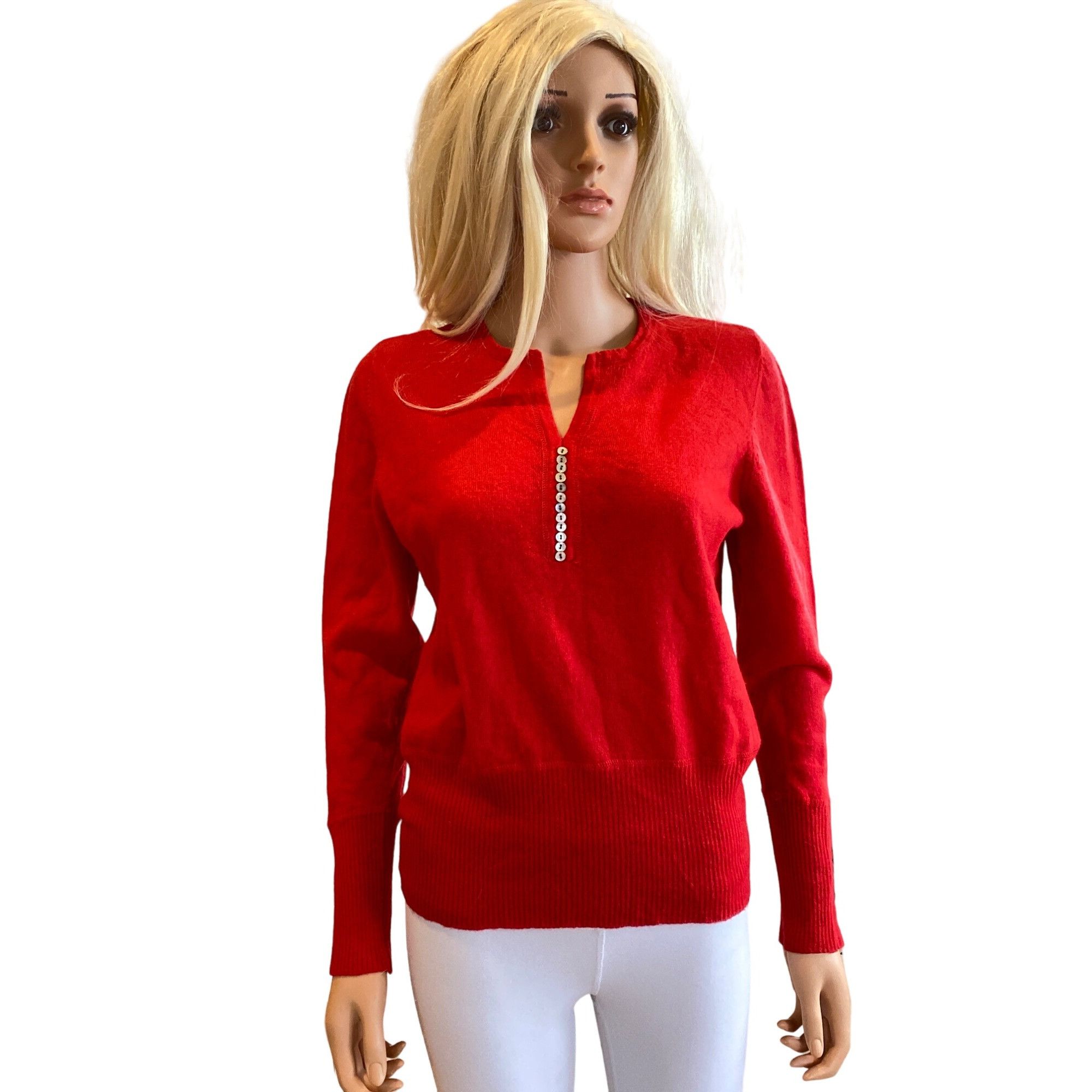 Vintage Susan Bristol Vintage 100% Merino Wool Red Sweater Women's L Size XL / US 12-14 / IT 48-50 - 1 Thumbnail