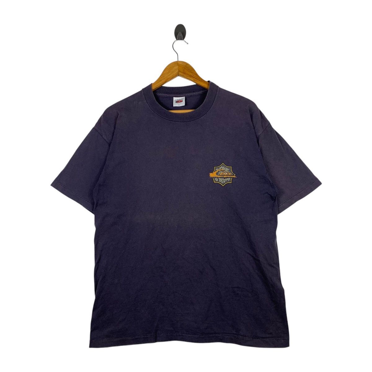 Vintage QUIKSILVER Made In Usa Surfboard Surfing Big T-Shirt