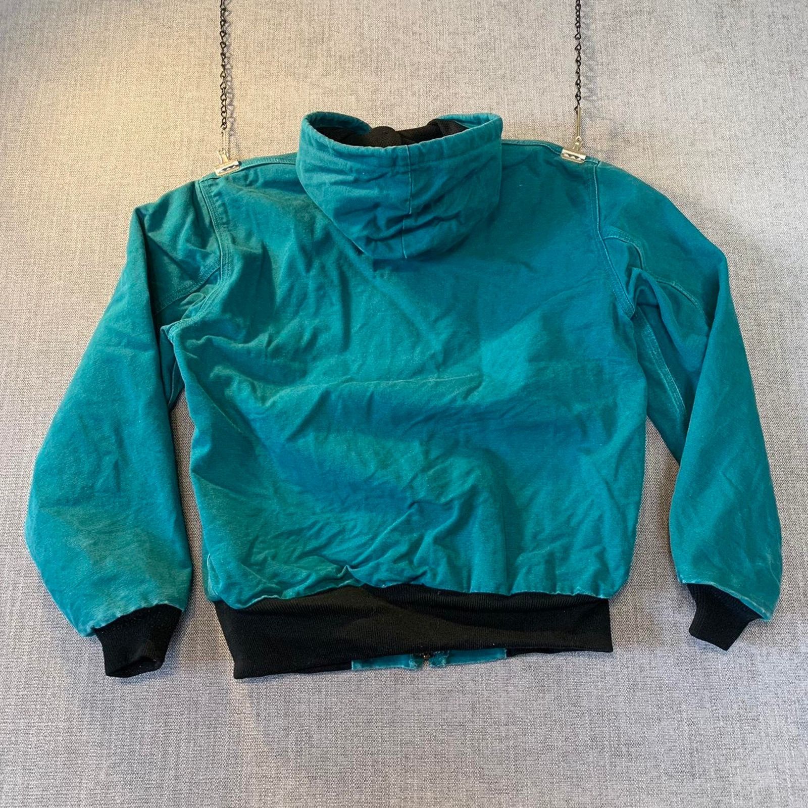 Carhartt Vintage Carhartt JR132 teal turquoise Hooded Jacket Size US M / EU 48-50 / 2 - 4 Thumbnail