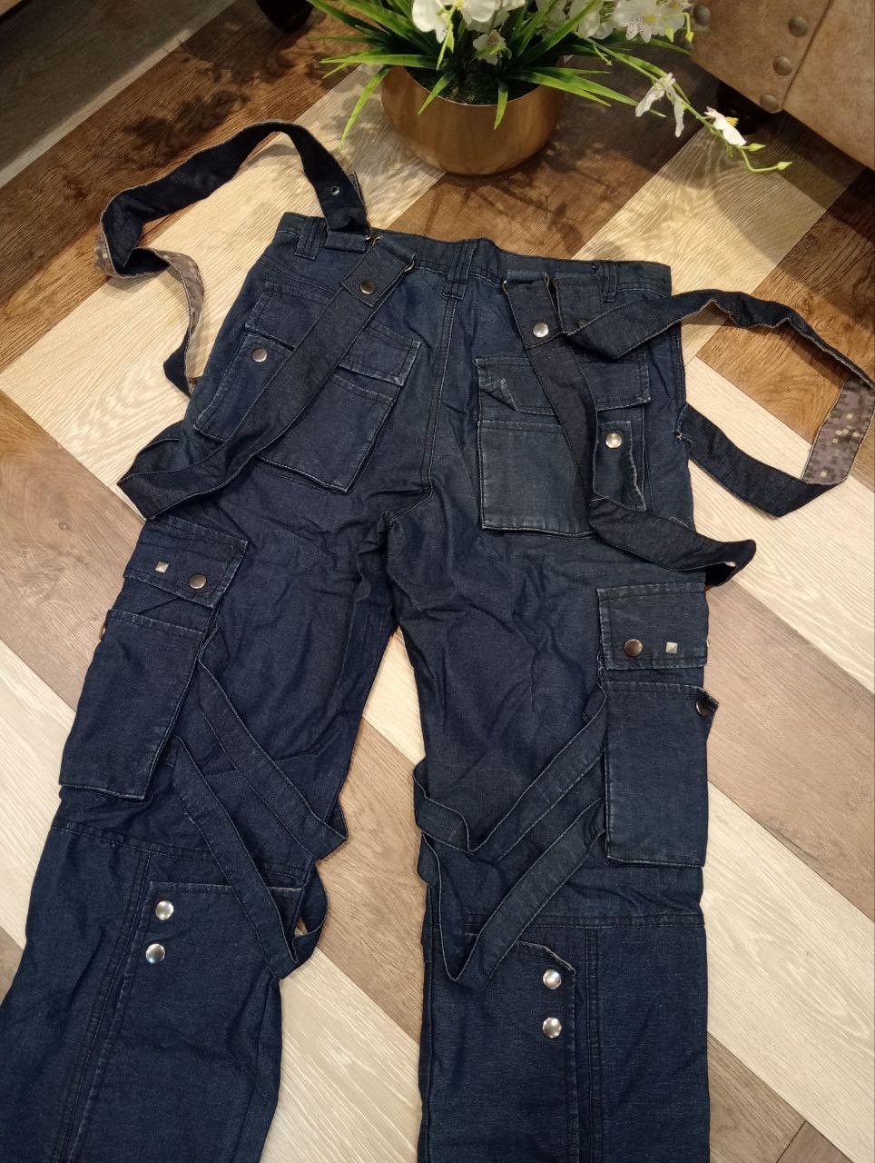 Seditionaries JAPANESE RAIN KING OF THE STREET BONDAGE PANTS - BLUE Size US 29 - 7 Thumbnail