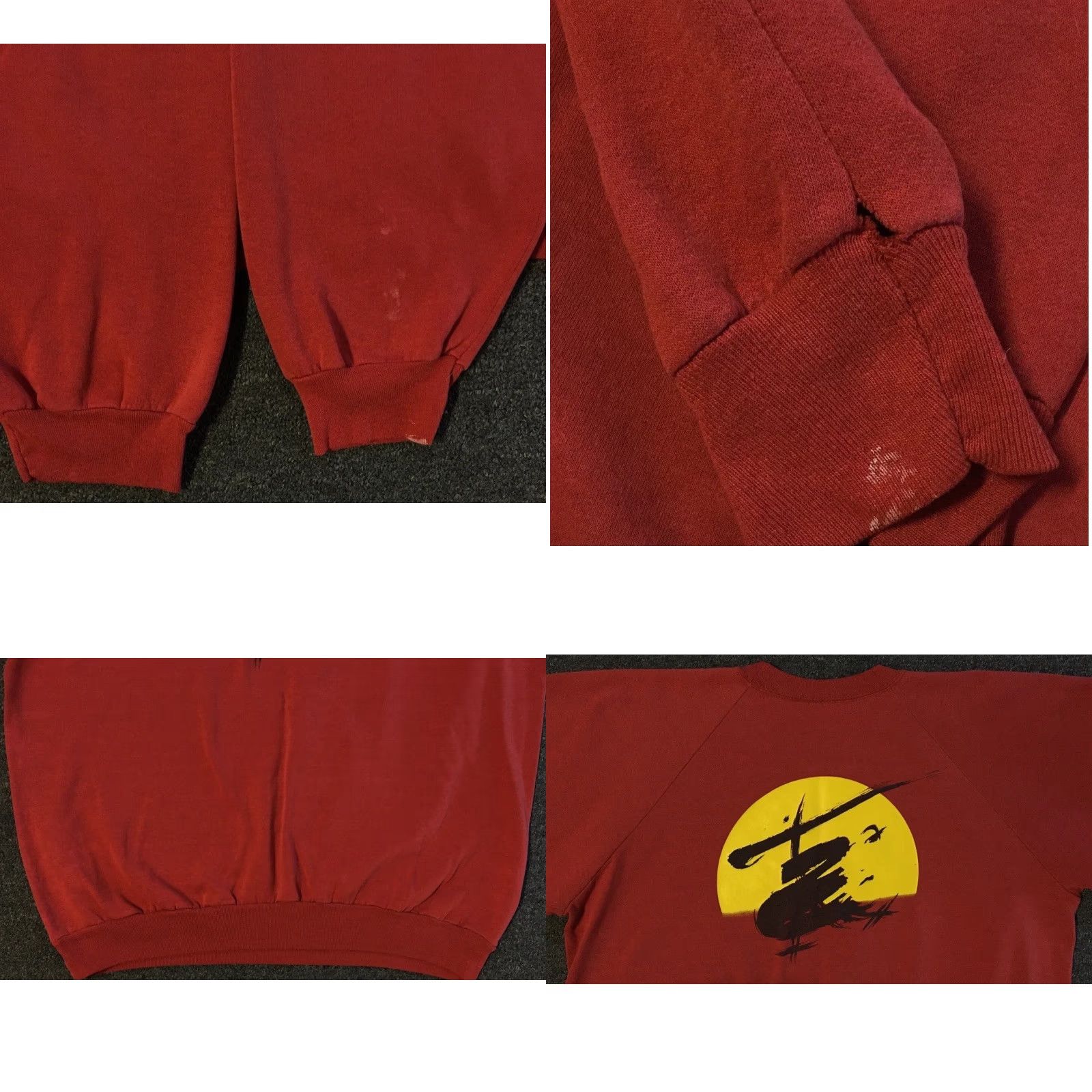 Vtg 80s Miss Saigon Musical Faded Promo Sweatshirt L Acting Play Drama Grunge Hoodie Men Red
