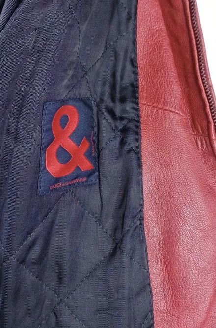 Dolce & Gabbana 1990s Dolce & Gabbana Red Biker Leather Jacket Size S / US 4 / IT 40 - 6 Thumbnail