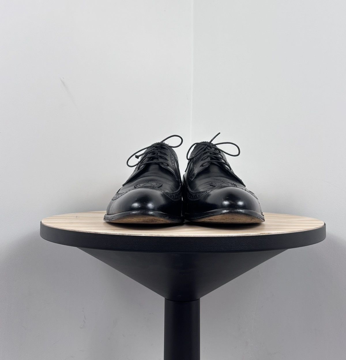 Louis Vuitton Louis Vuitton Men’s Black Leather Wingtip Derby Brogue Shoes Size US 10 / EU 43 - 3 Thumbnail