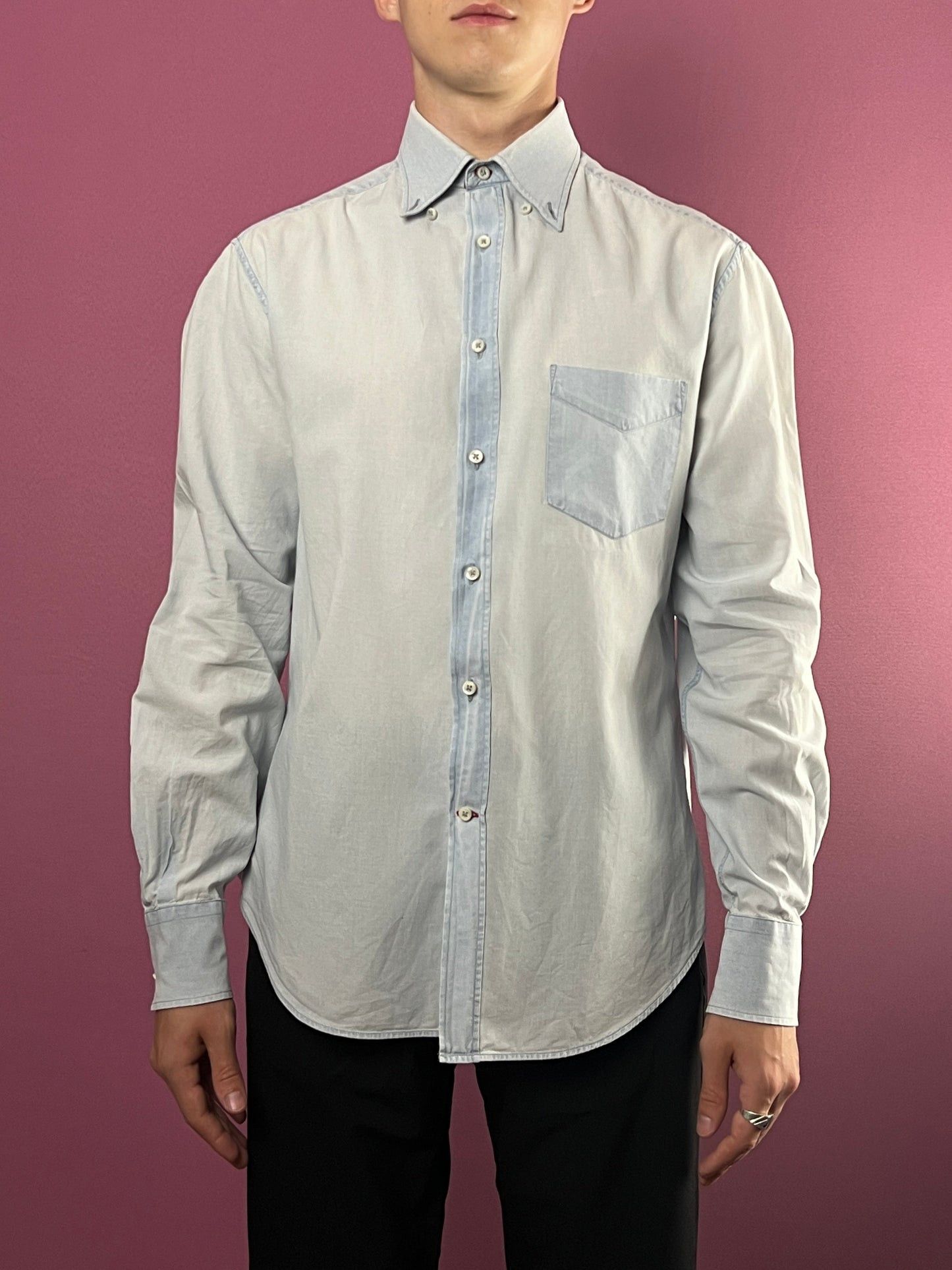 Brunello Cucinelli × Vintage Brunello Cucinelli Vintage Men's Twill Shirt - M Size US M / EU 48-50 / 2 - 2 Thumbnail