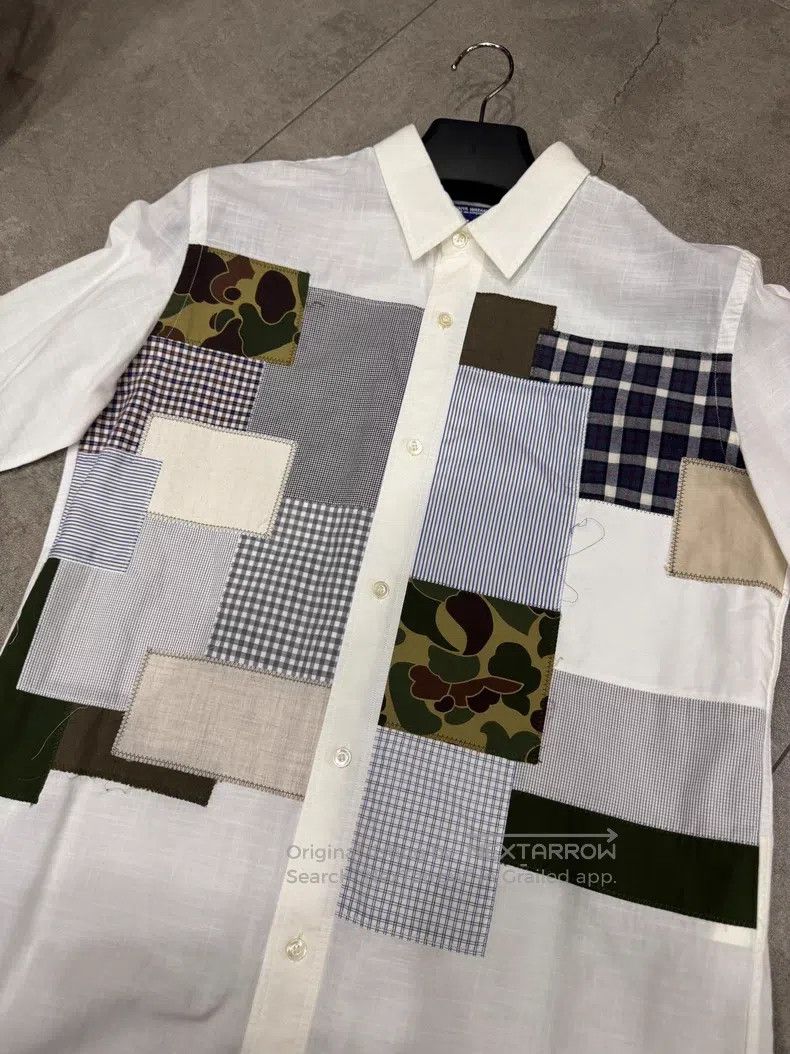 Junya Watanabe Junya Watanabe White Patchwork Shirt Size L / US 10 / IT 46 - 2 Thumbnail