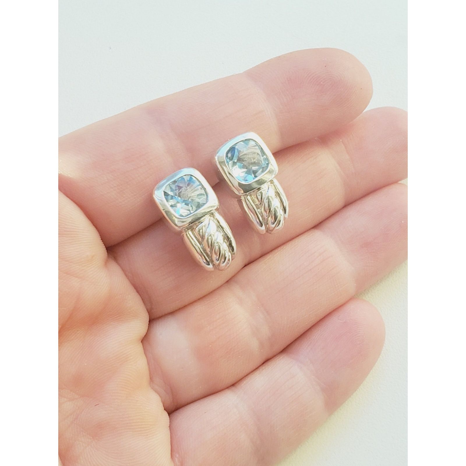 Judith Ripka Judith Ripka 925 Sterling Silver Blue Topaz Earrings Size ONE SIZE - 3 Thumbnail