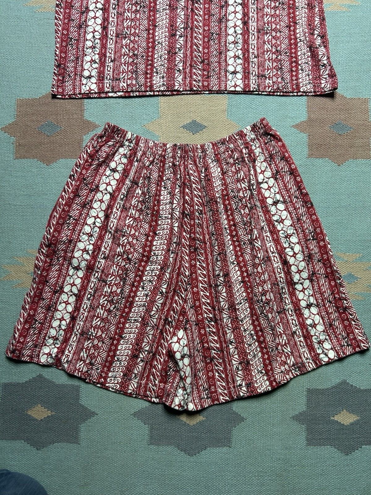 Vintage Vintage 80s tank top & shorts set beach summer abstract L/XL Size US L / EU 52-54 / 3 - 5 Thumbnail