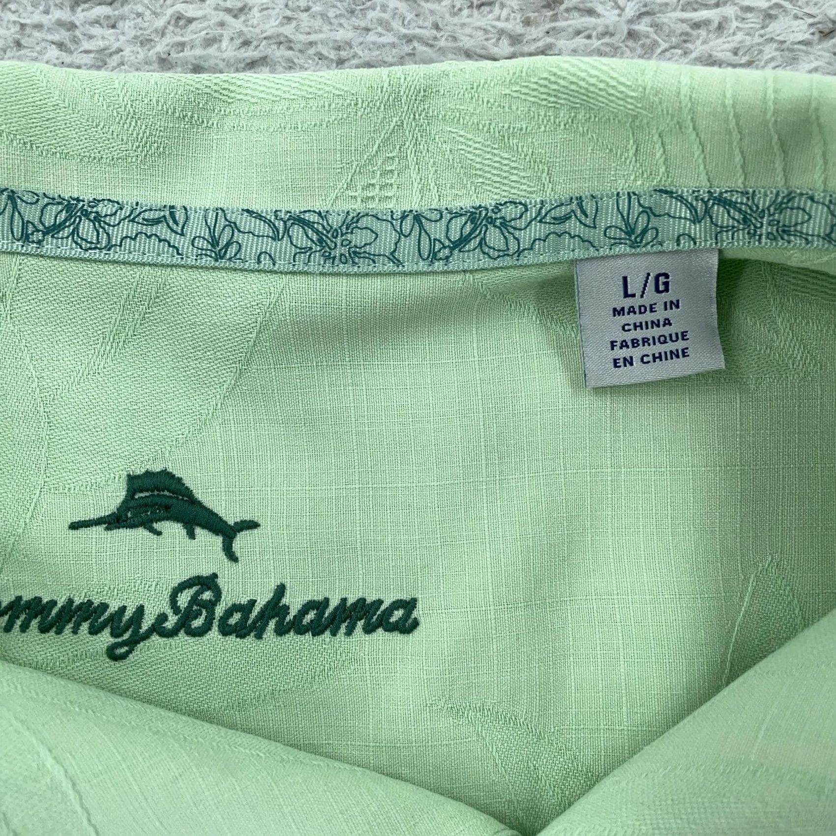 Tommy Bahama Tommy Bahama Button-Up Shirt Men L Green Short Sleeve Collared Size US L / EU 52-54 / 3 - 7 Thumbnail