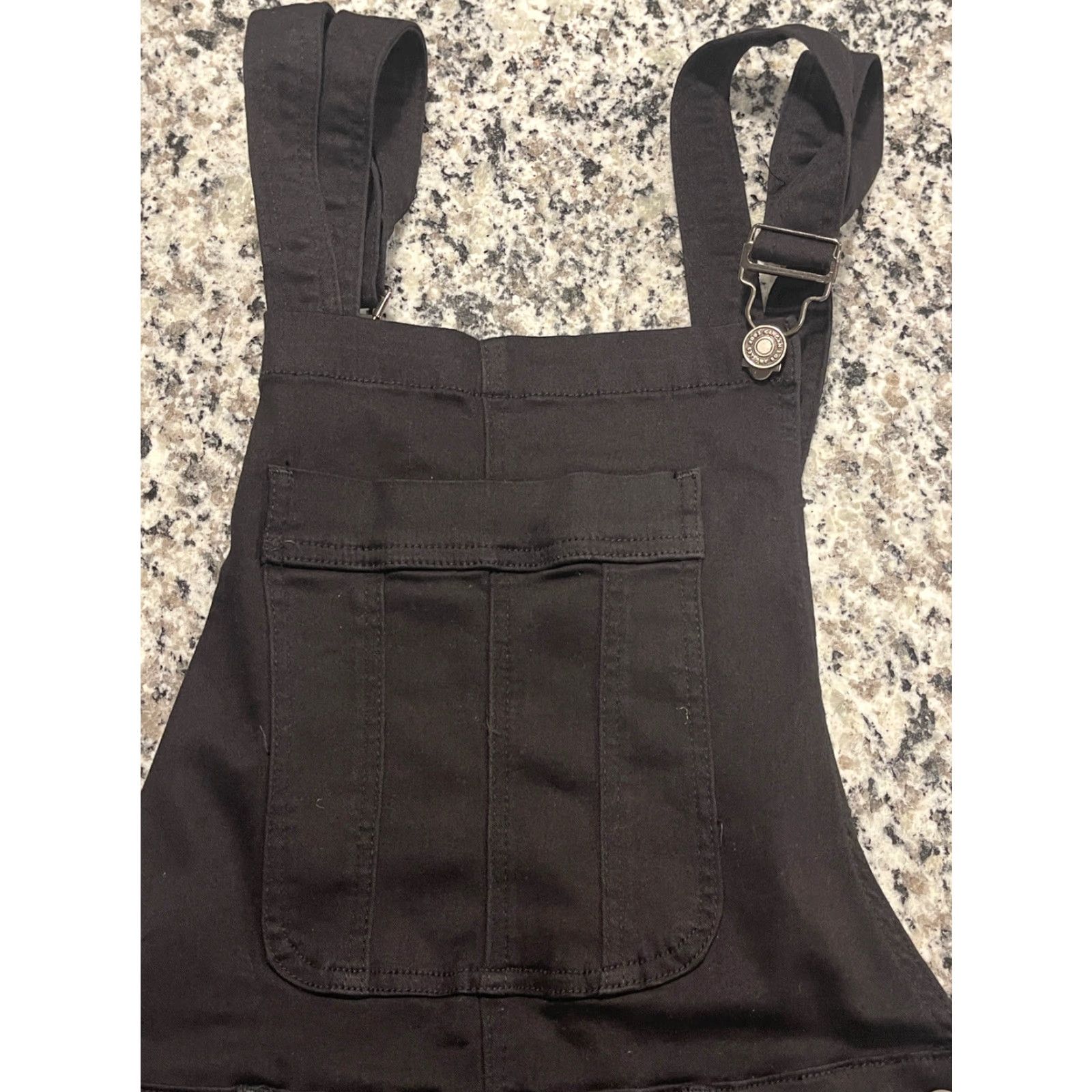Vintage KanCan Denim Overalls Shorts Black Cotton Blend Women L Stretch Denim NWT Size 36" / US 14 / IT 50 - 3 Thumbnail