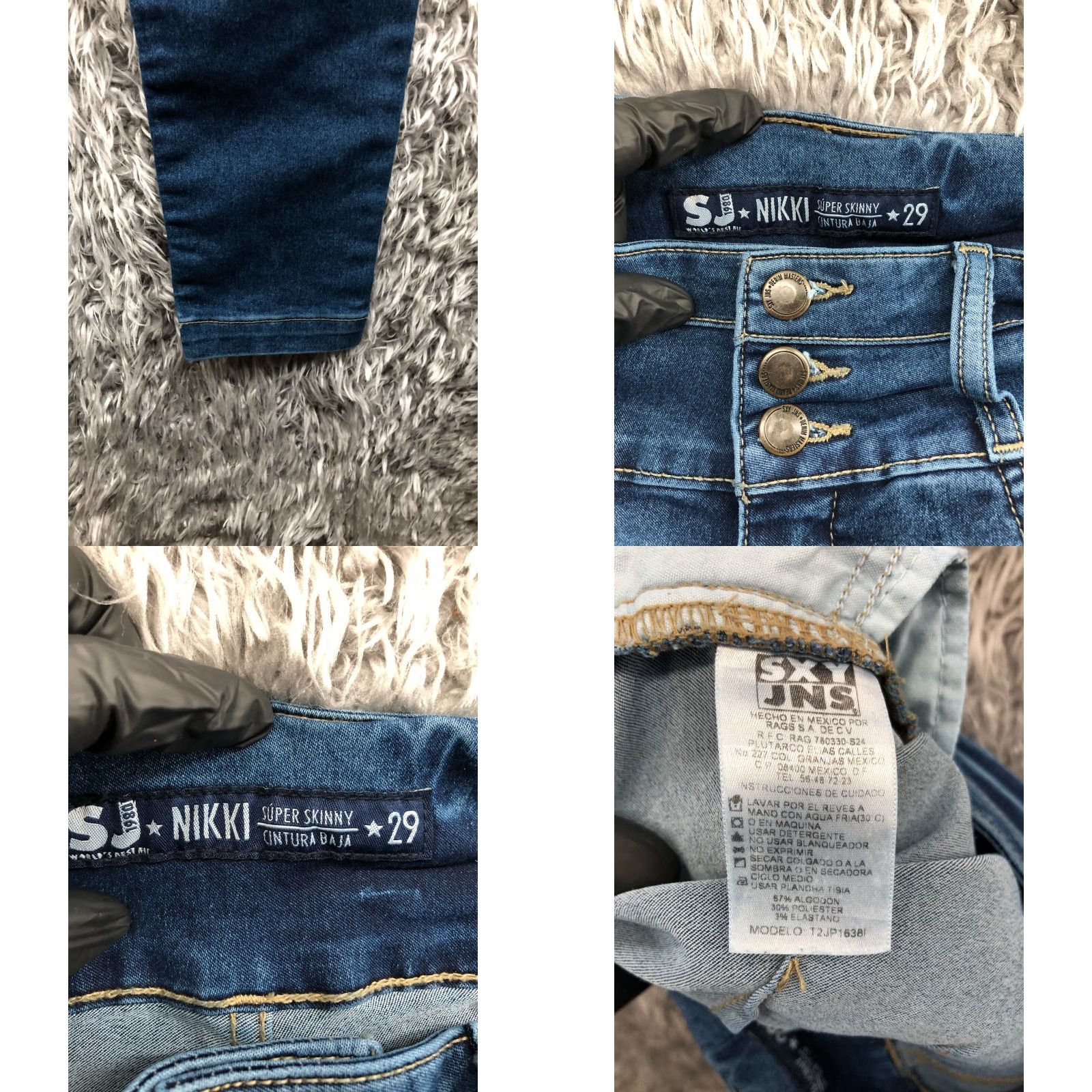 Vintage Sexy Jeans SJ Nikki Skinny Jeans Womens Medium Blue 29 Size 29" - 8 Thumbnail