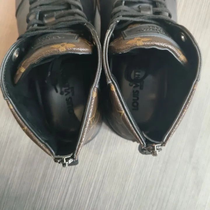 Louis Vuitton Louis Vuitton Black Mid-Top Zip Leather Shoes -2508 Size US 7.5 / EU 40-41 - 8 Thumbnail