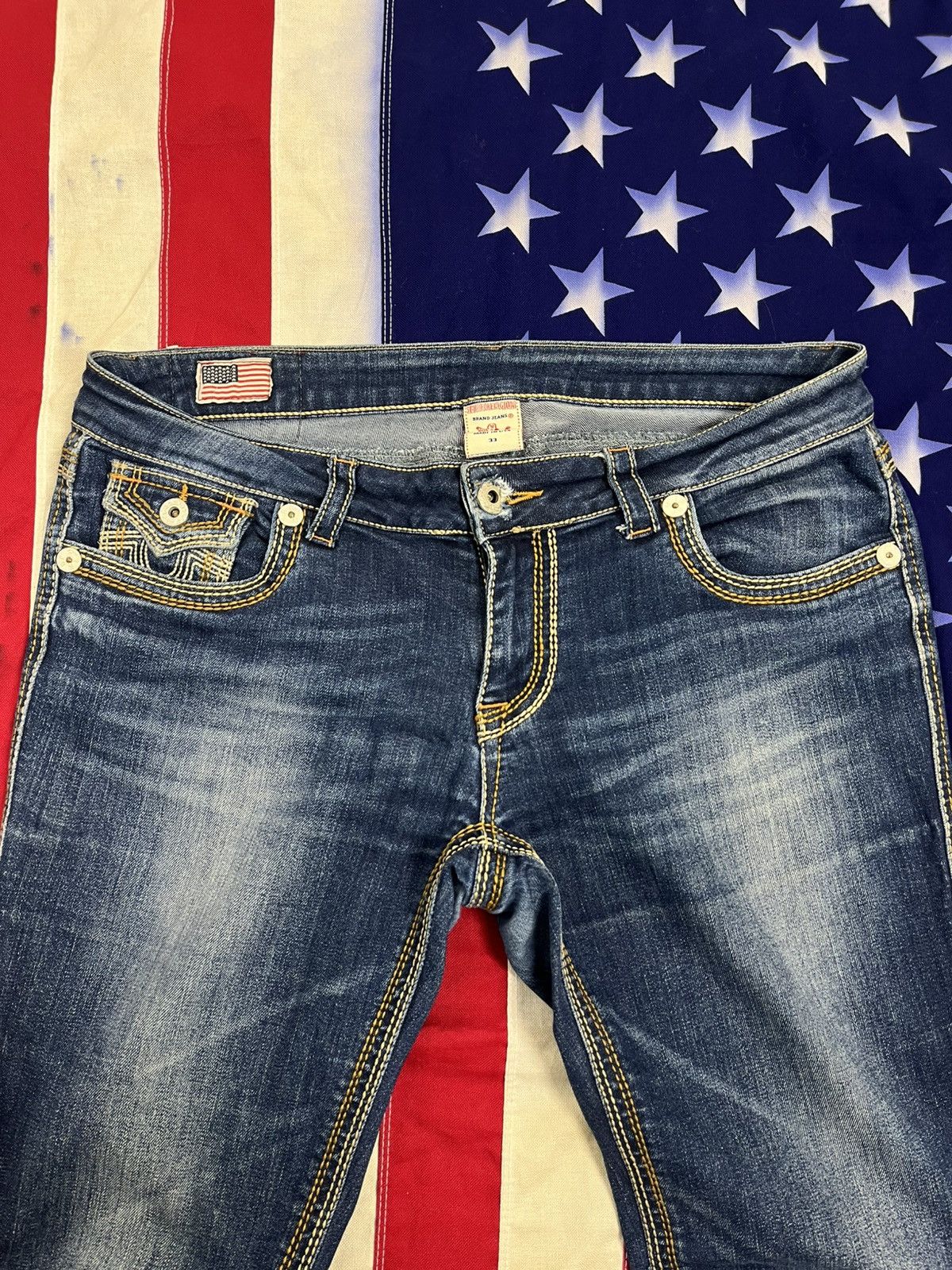 True Religion True Religion Straight Leg Jeans - Vintage Size 33" - 7 Thumbnail
