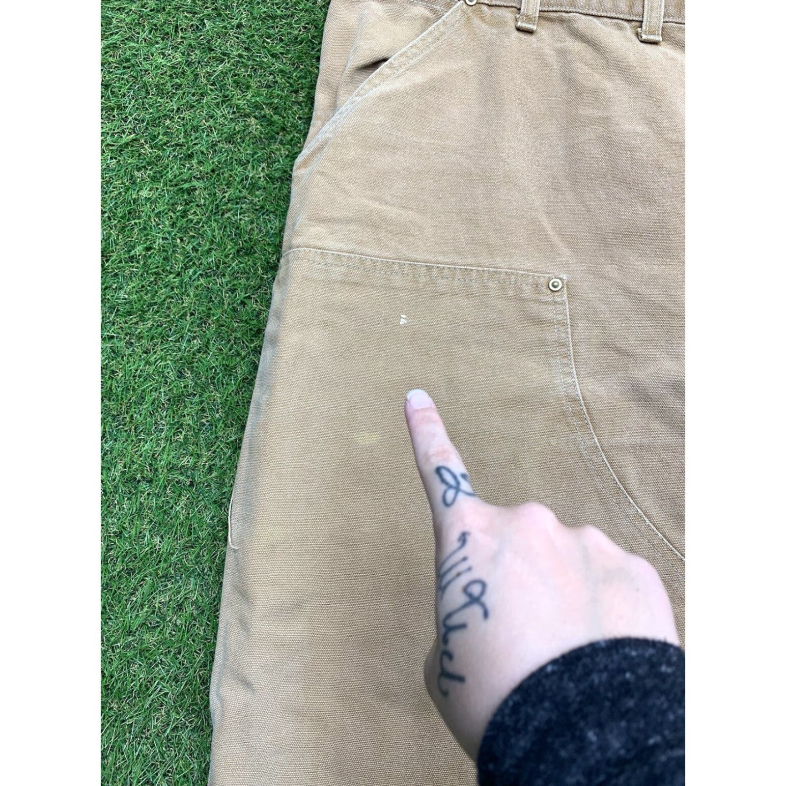 Carhartt VINTAGE Carhartt Double Knee Work Pants Mens 42 Adult 42x27 Brown Cotton Canvas Zig Zip Ankle 90s USA Made Carpenter Tapered Relaxed Mens Size US 42 / EU 58 - 3 Thumbnail