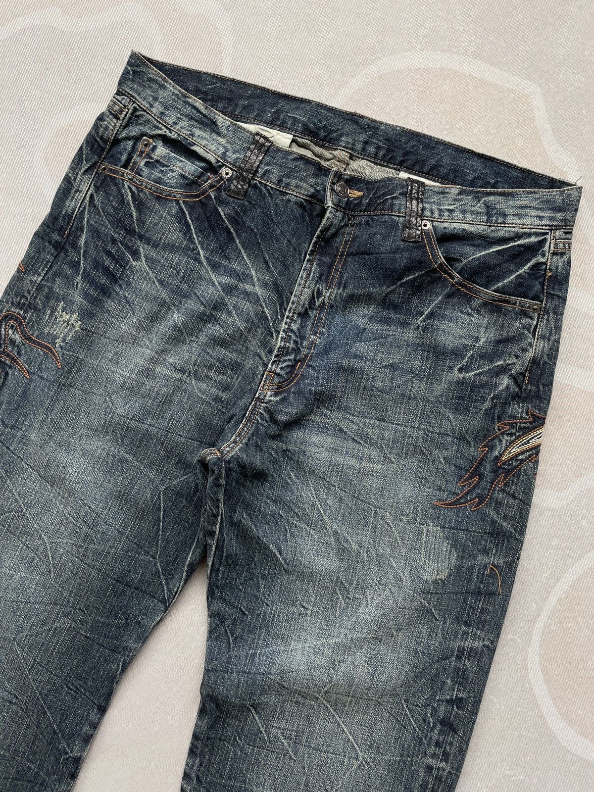 Japanese Brand Embroidery Jeans (LG105) Size US 36 / EU 52 - 4 Thumbnail